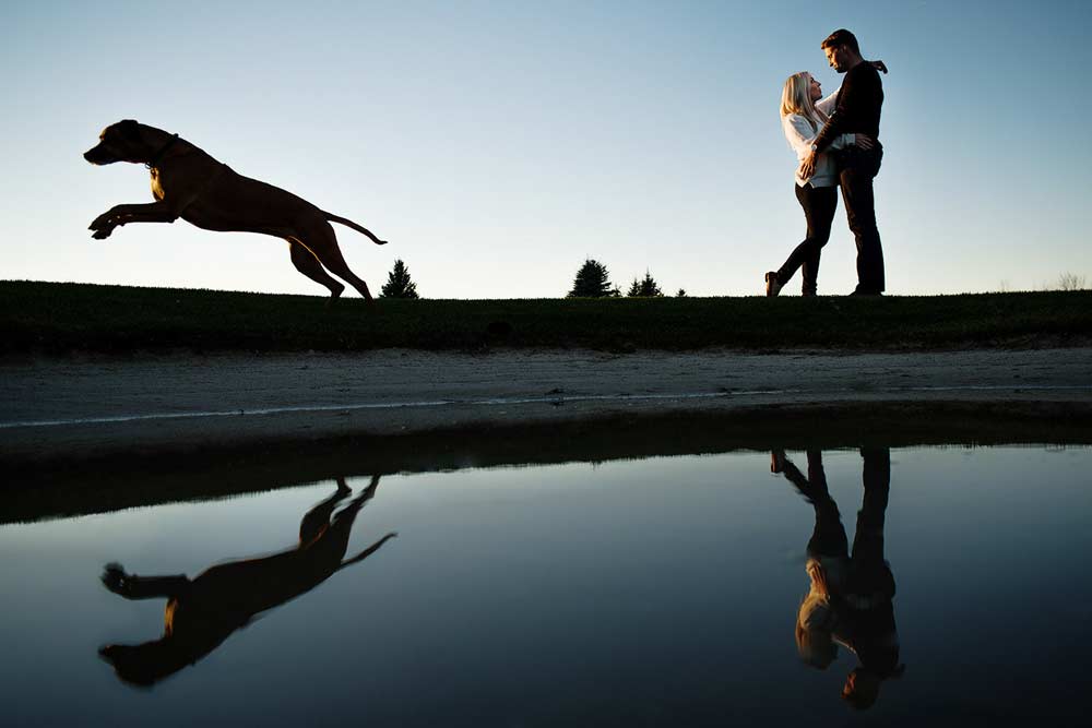 ottawa engagement photo with a dog (Copy)