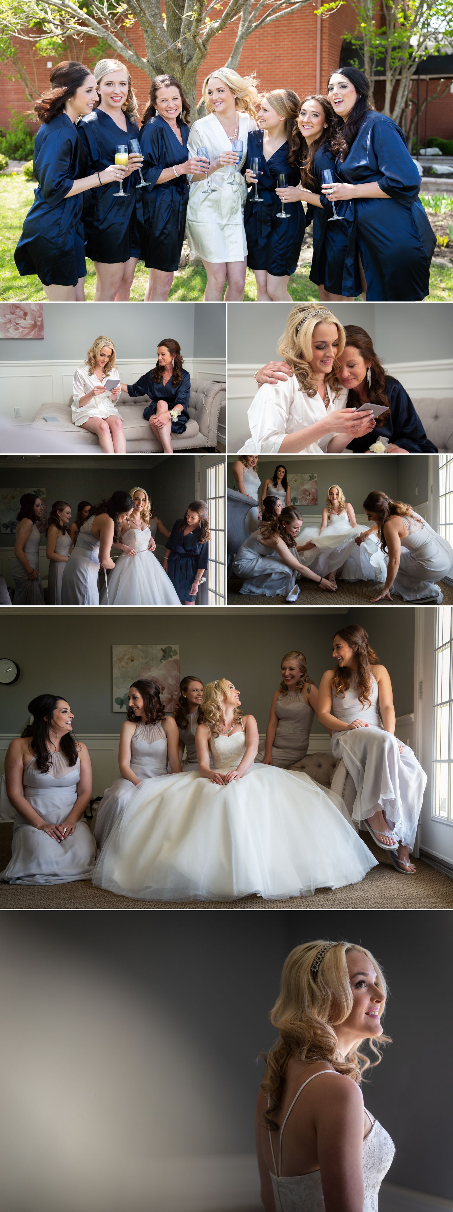 The bride with her bridesmaid and family getting ready at the Orchard View Guesthouse