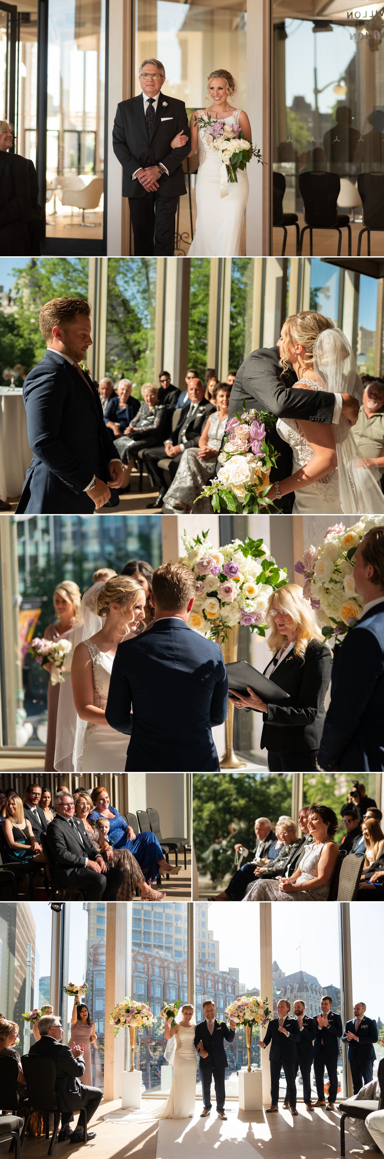 A wedding ceremony taking place in The National Arts Centre in downtown Ottawa