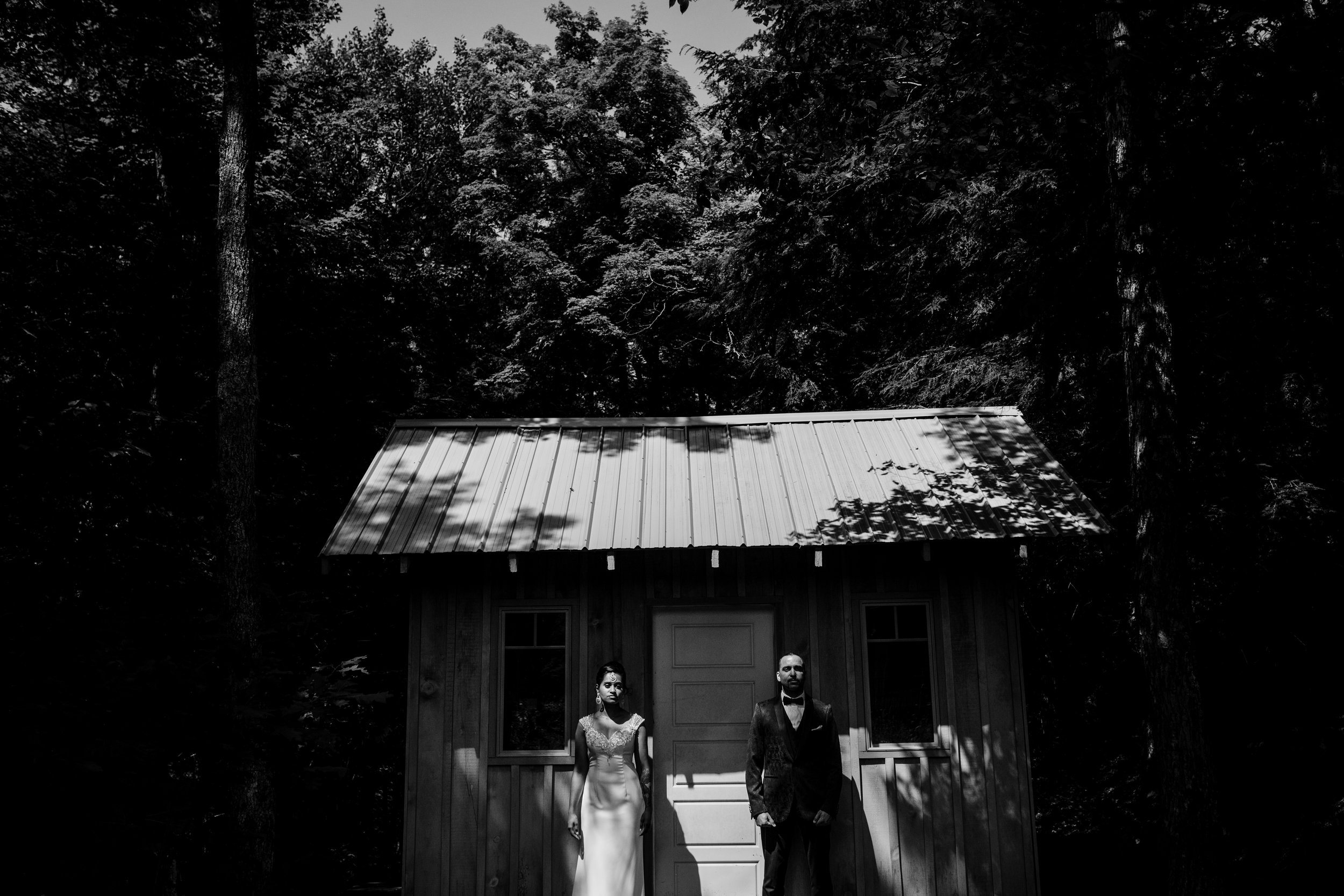 black and white wedding photograph