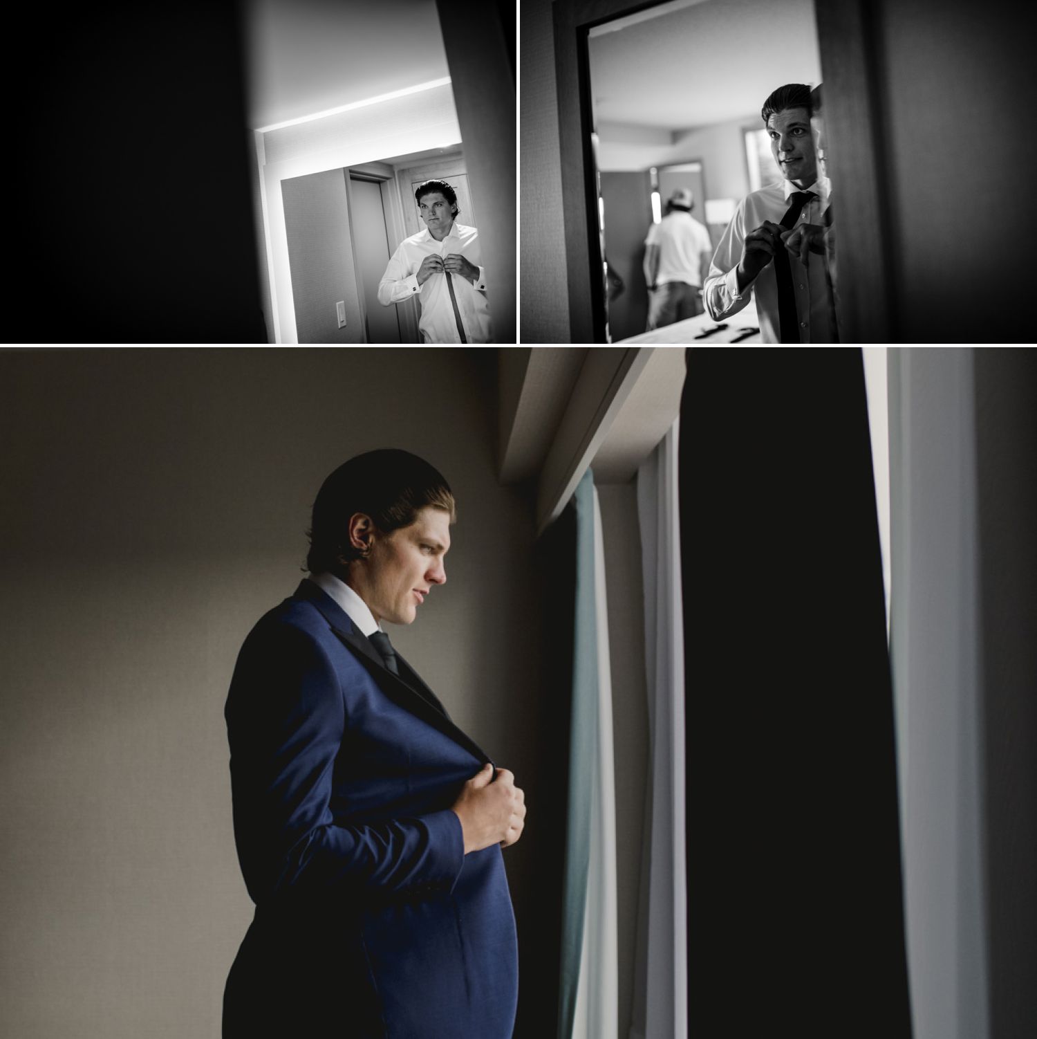 The groom getting ready before his Niagara-on-the-Lake wedding