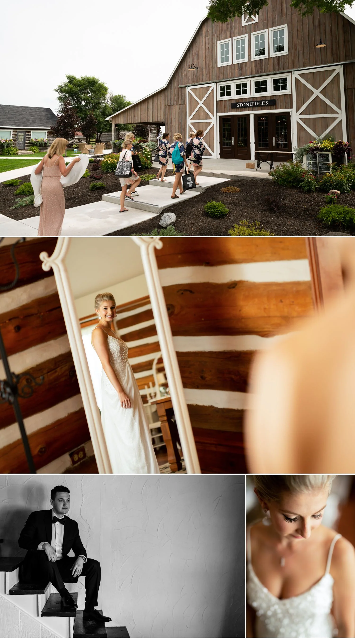 The bride with her family and friends getting ready at Stonefields Estate