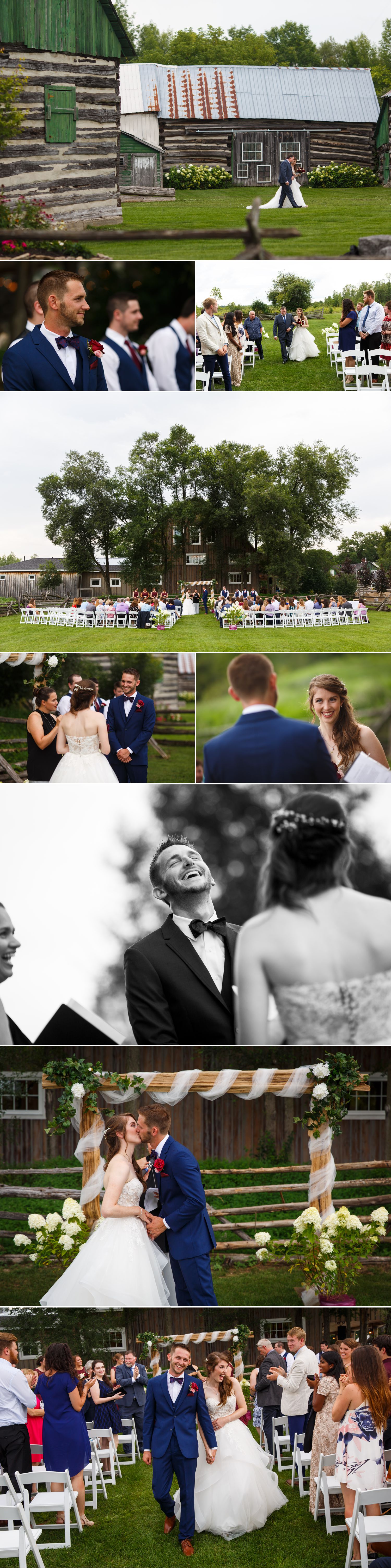 An outdoor wedding ceremony taking place at Stonefields Estate