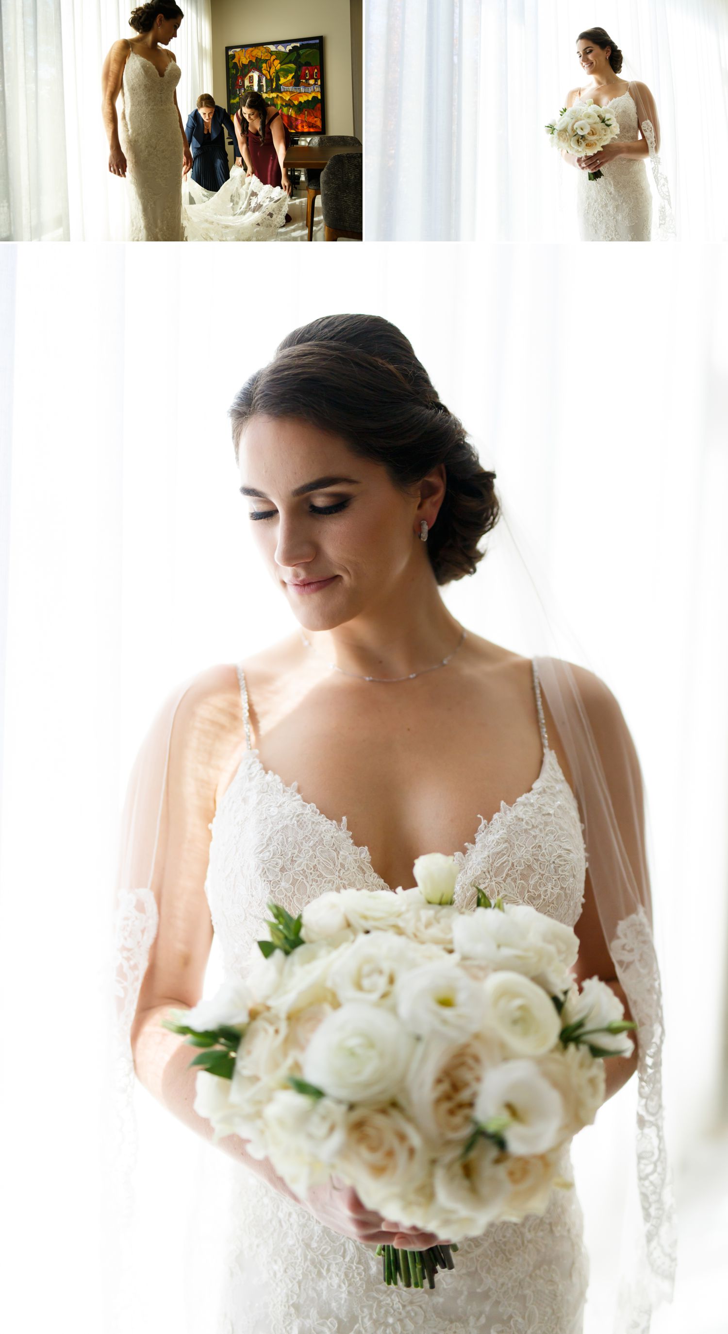 The bride with her family getting ready at their home in Ottawa