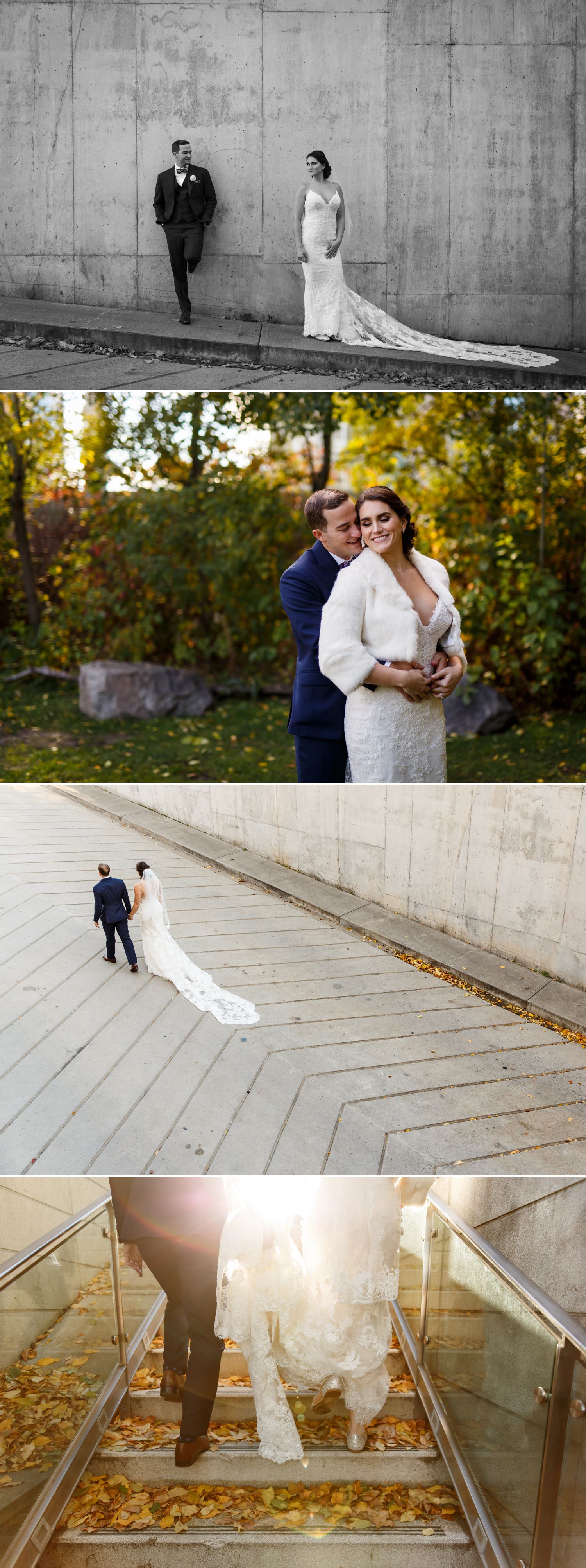 Portraits of the bride and groom taken before their wedding ceremony at the Museum of Nature in downtown Ottawa