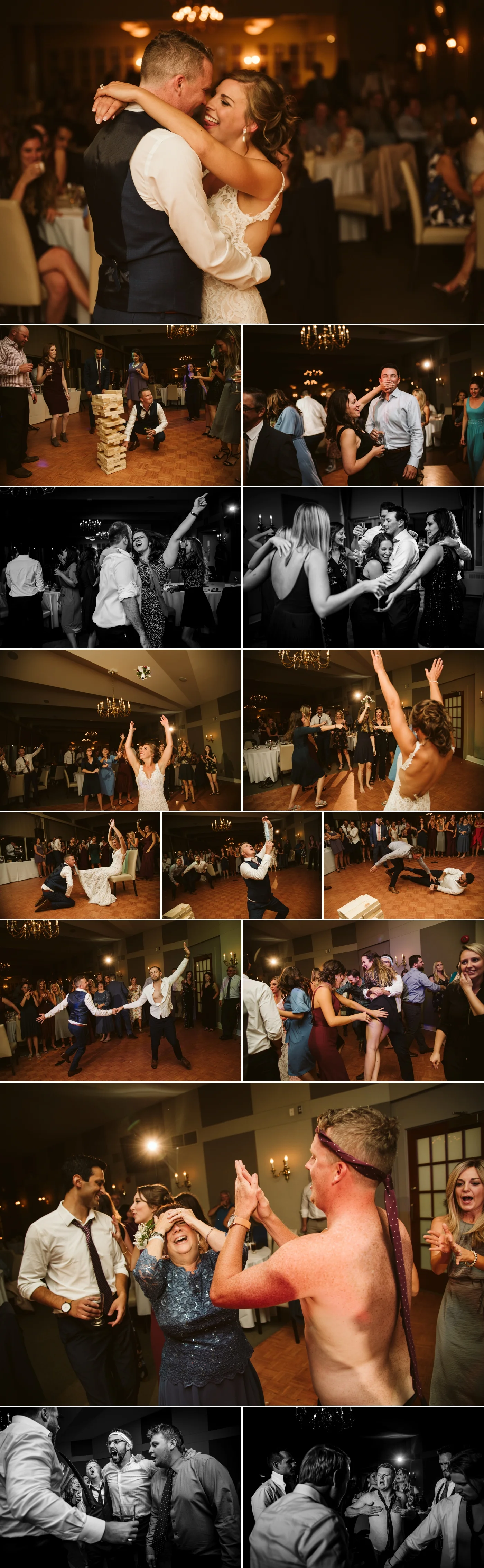 candid moments on the dance floor during a hunt and golf club wedding reception in ottawa ontario