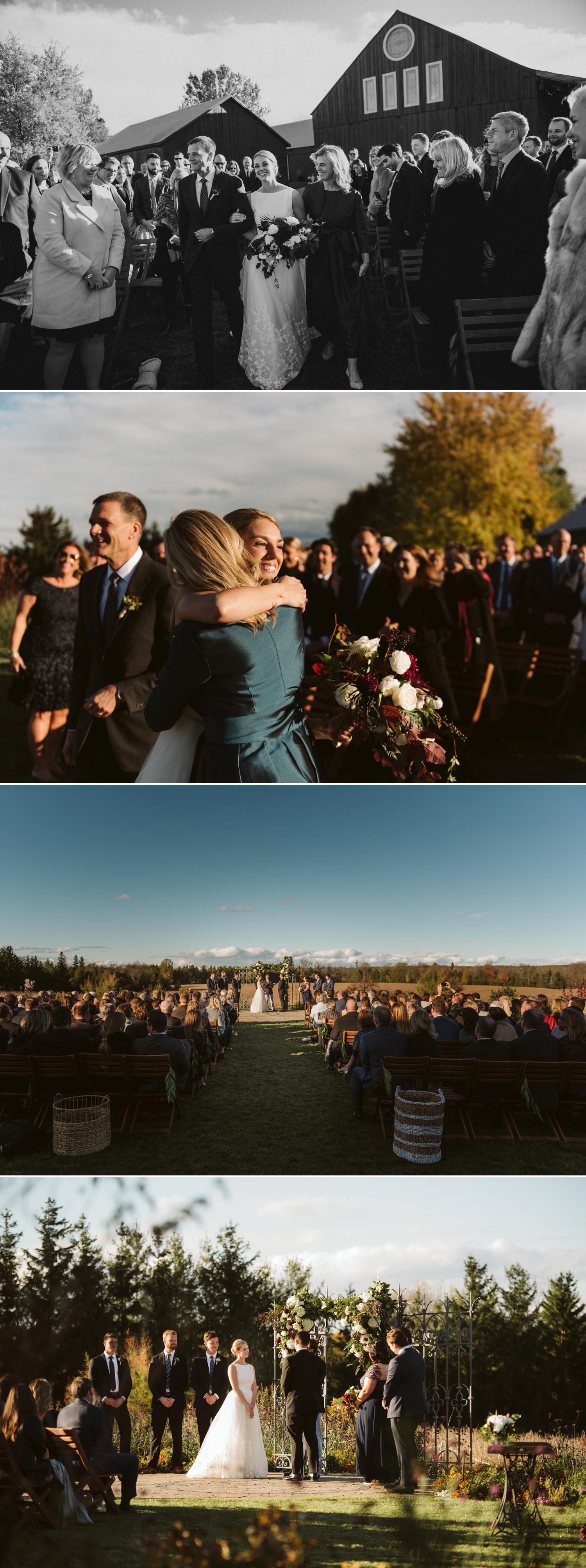 Wedding ceremony at evermore events in almonte ontario