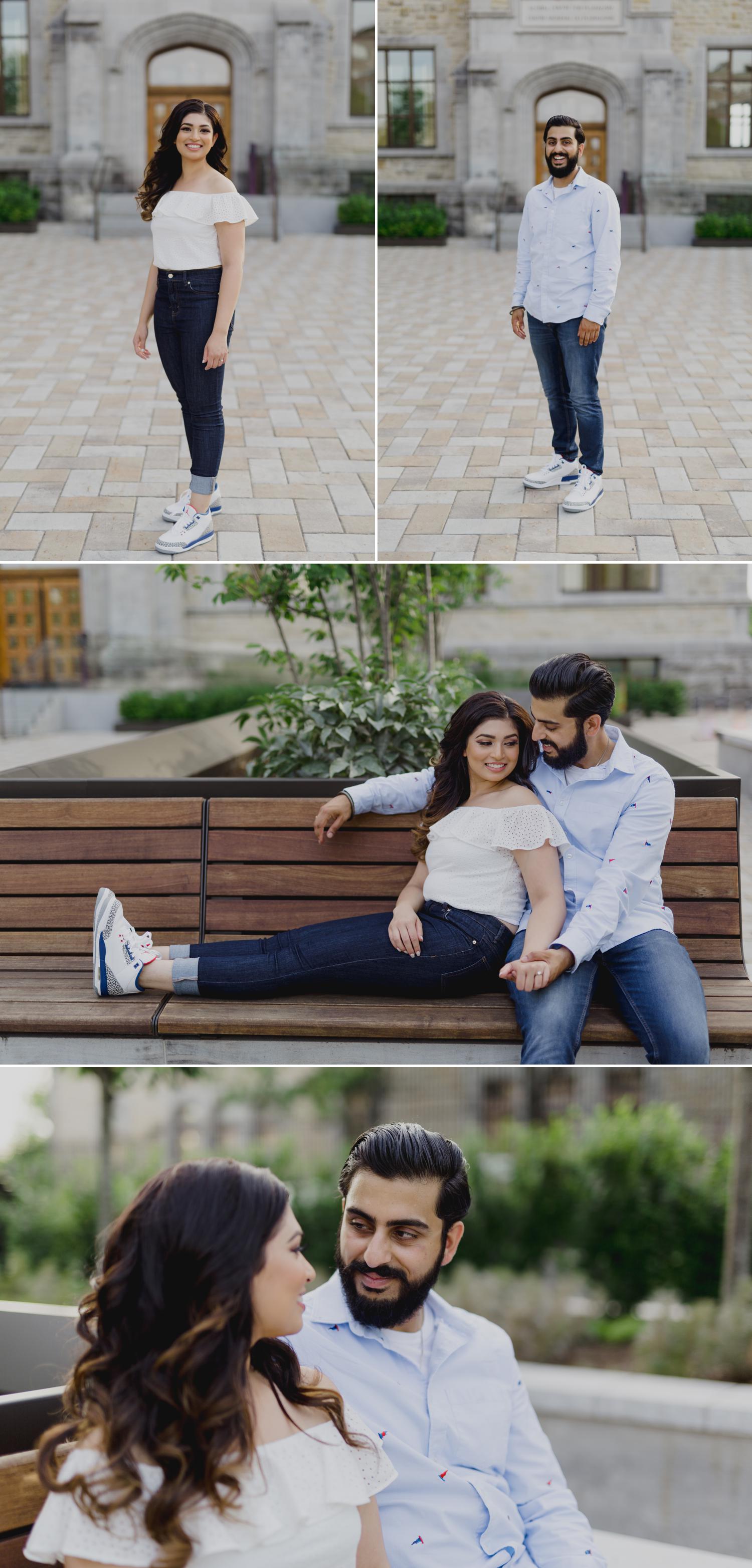 Portraits of an indian man and woman at their engagement shoot in ottawa