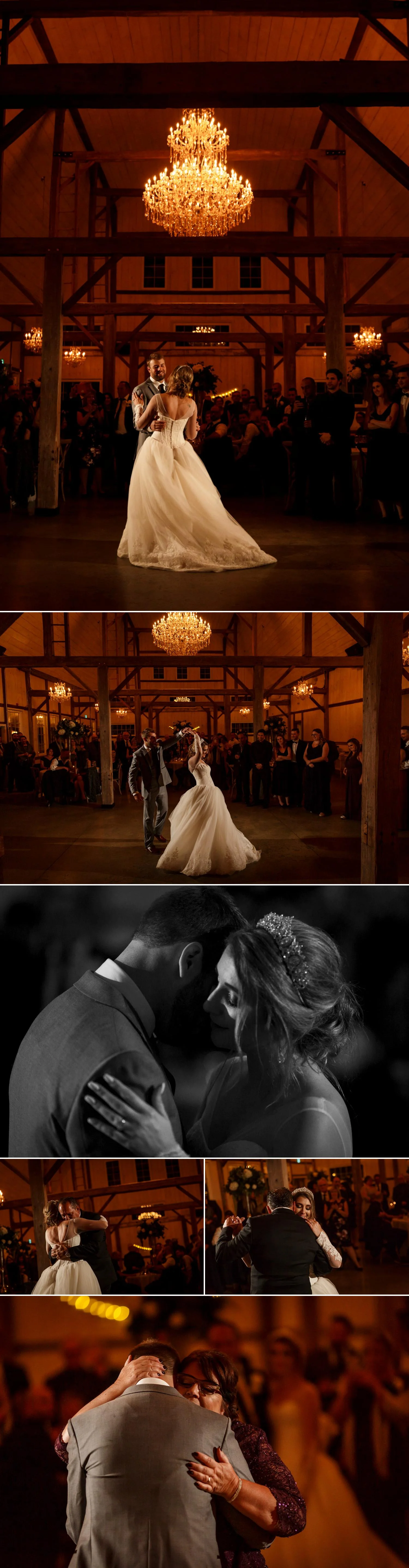 photos of a first dance and father daughter dance