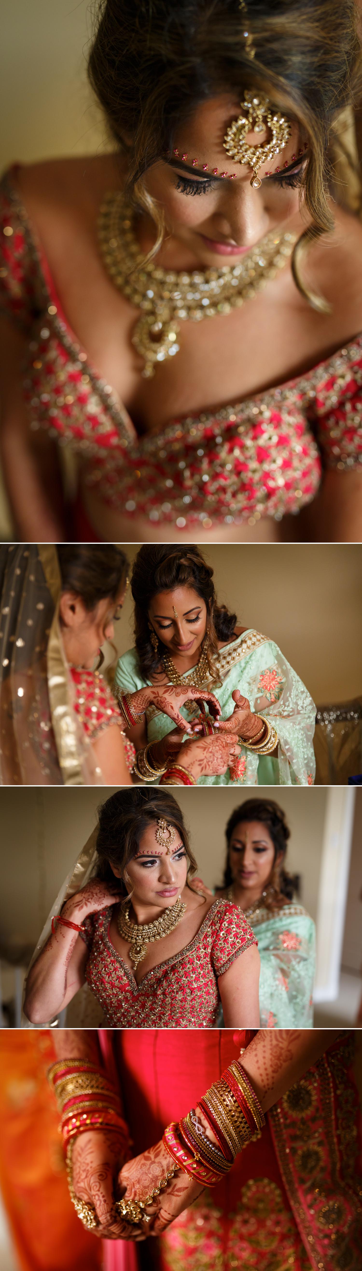 bride getting ready for her indian wedding ceremony in ottawa