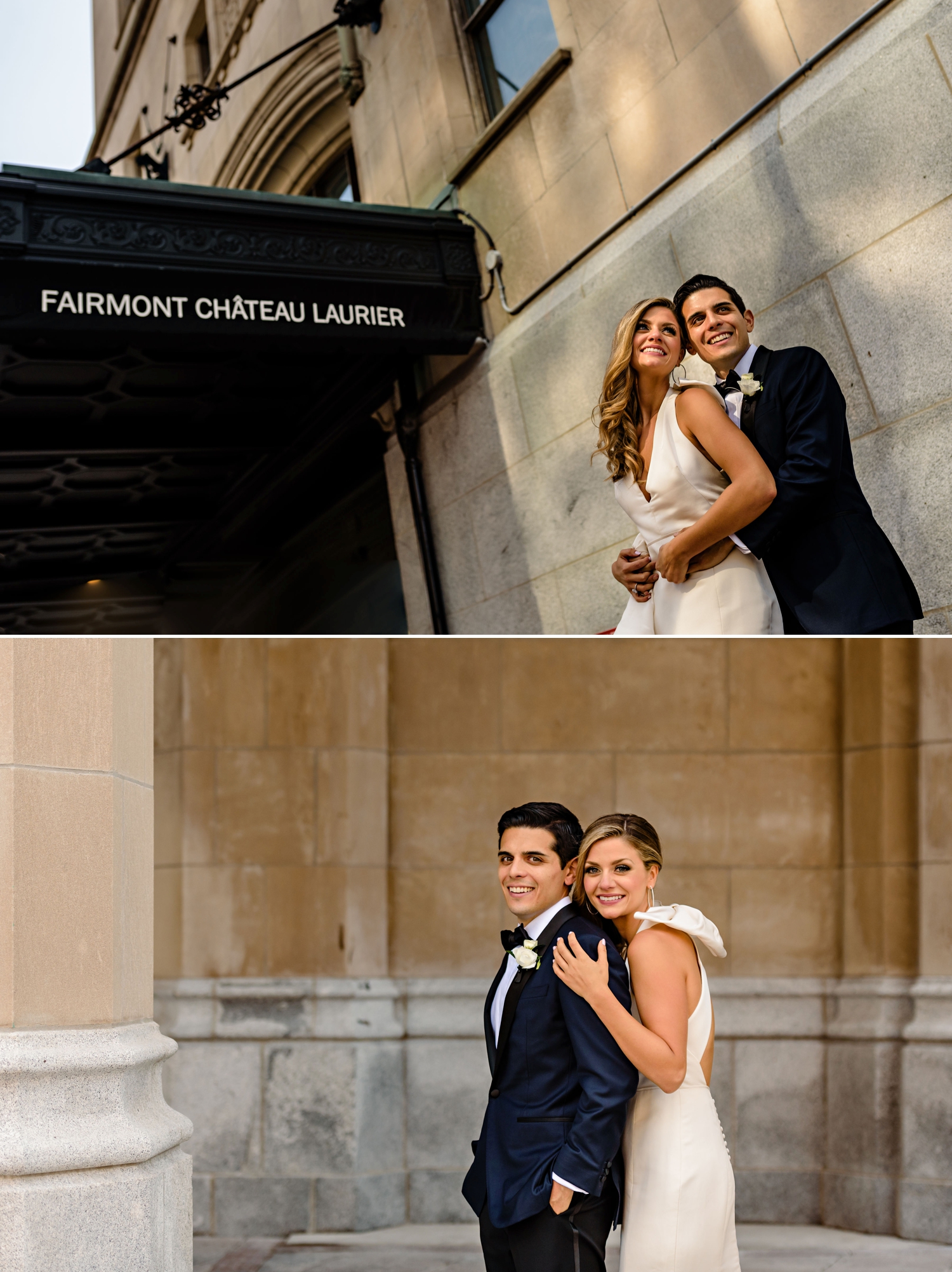 photos of bride and groom at a chateau laurier jewish wedding in ottawa ontario