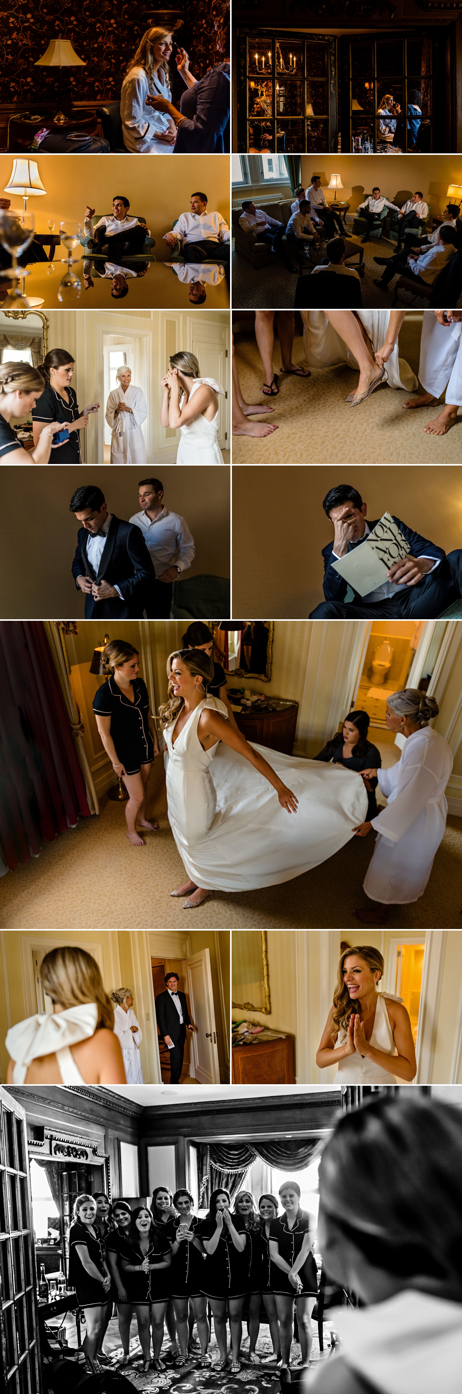 photos of candid  getting ready moments for a jewish wedding at the chateau laurier wedding in ottawa ontario