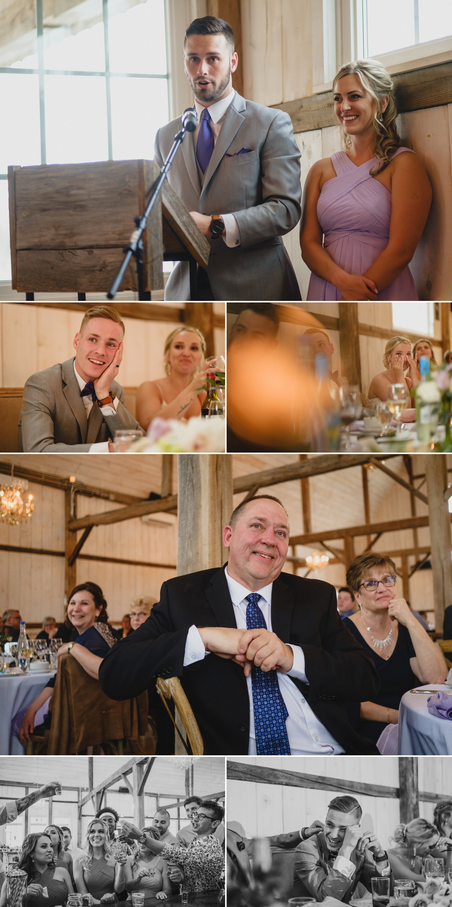 photos of candid moments during stonefields estate wedding reception in carleton place ontario