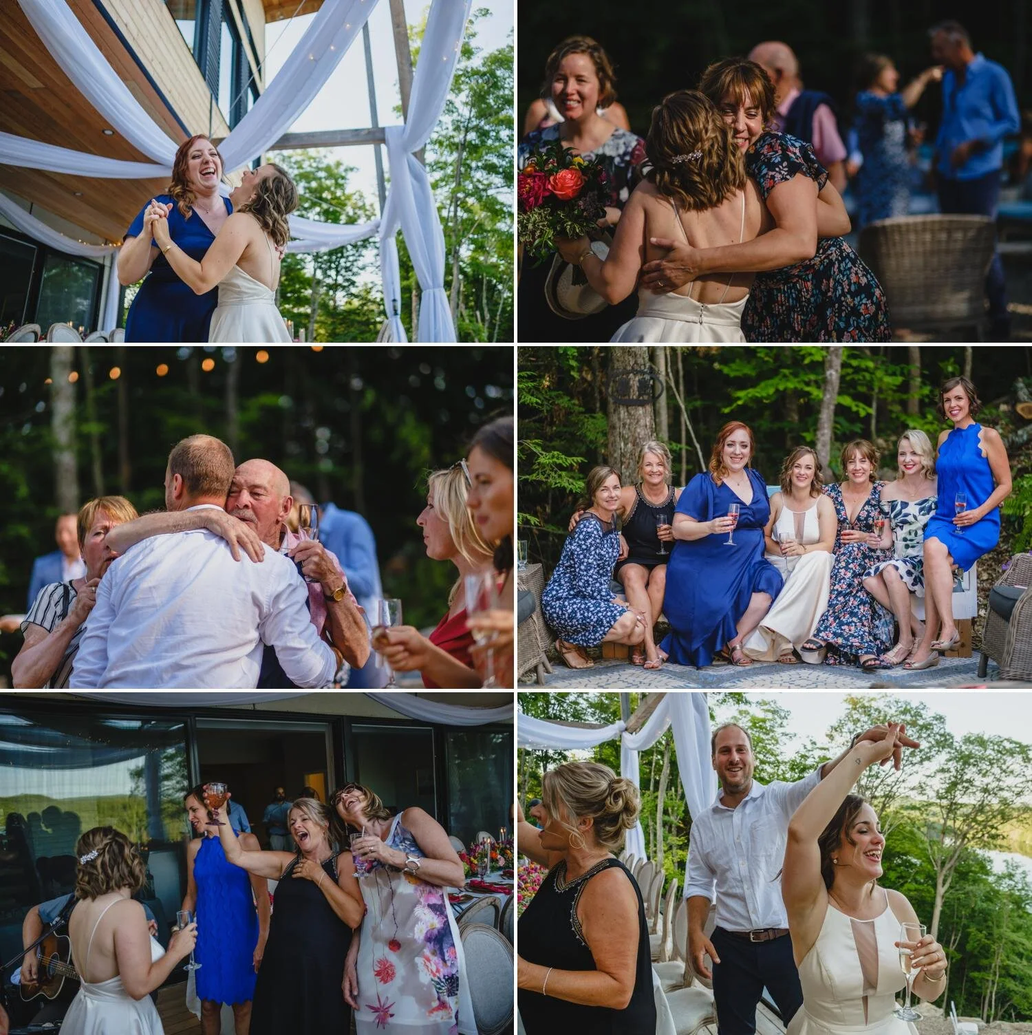 candid photographs at a wedding reception
