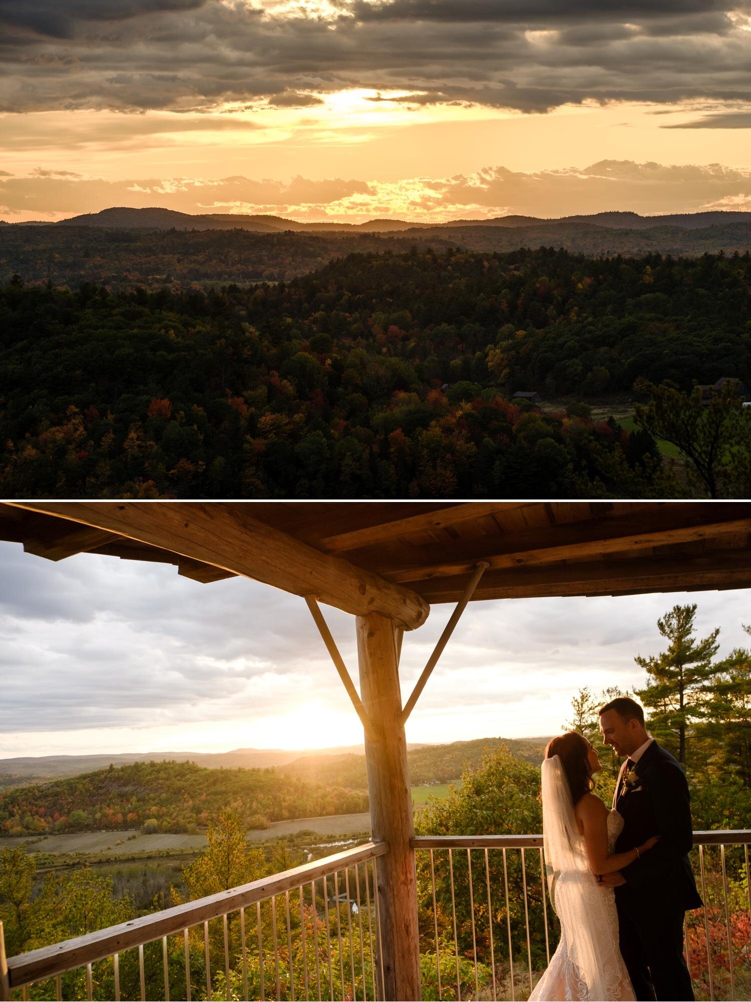 golden hour sunset photos at a le belvedere wedding