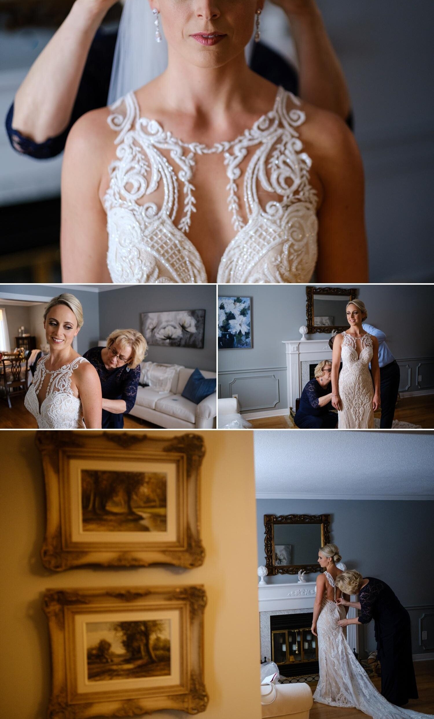 photos of a bride getting ready on her wedding day