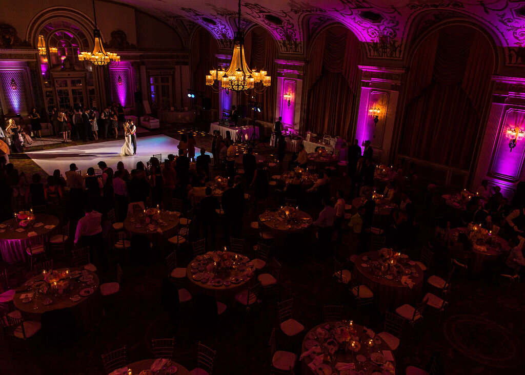 bride and groom sharing first wedding dance inside Chateau Laurier ballroom