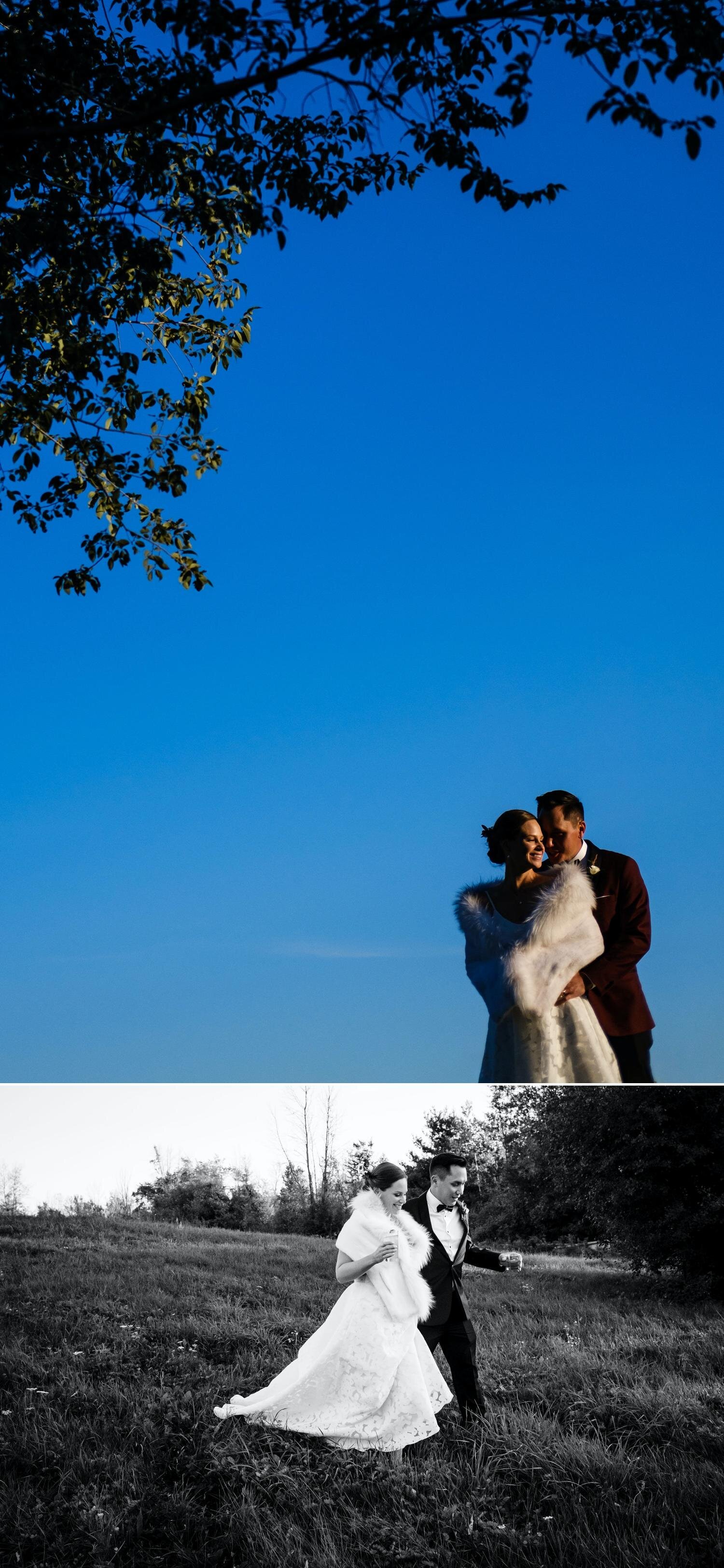 photos of a bride and groom at their stonefields estate wedding
