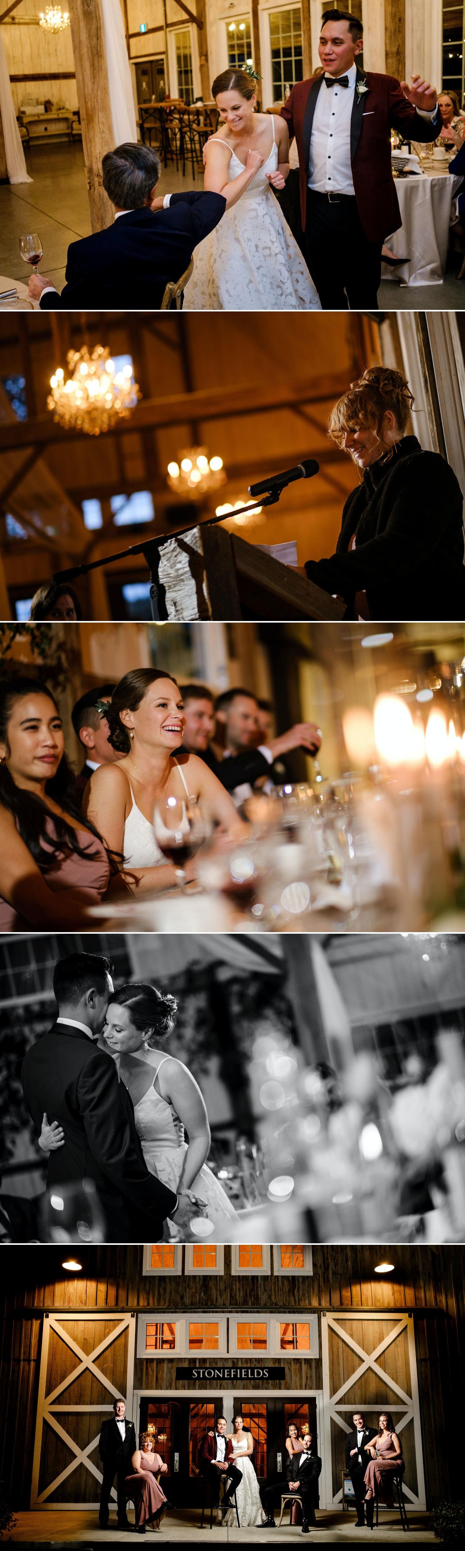 photos of a stonefields estate wedding reception