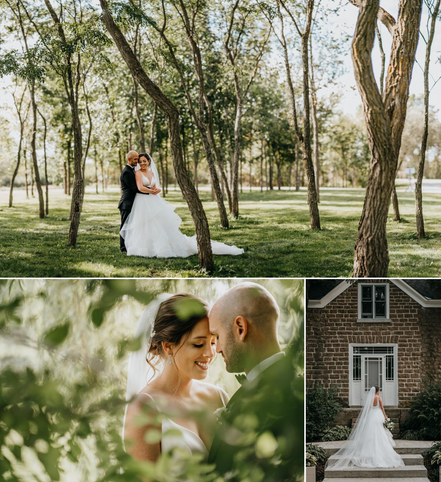 outdoor natural light portraits at a stonefields estate wedding