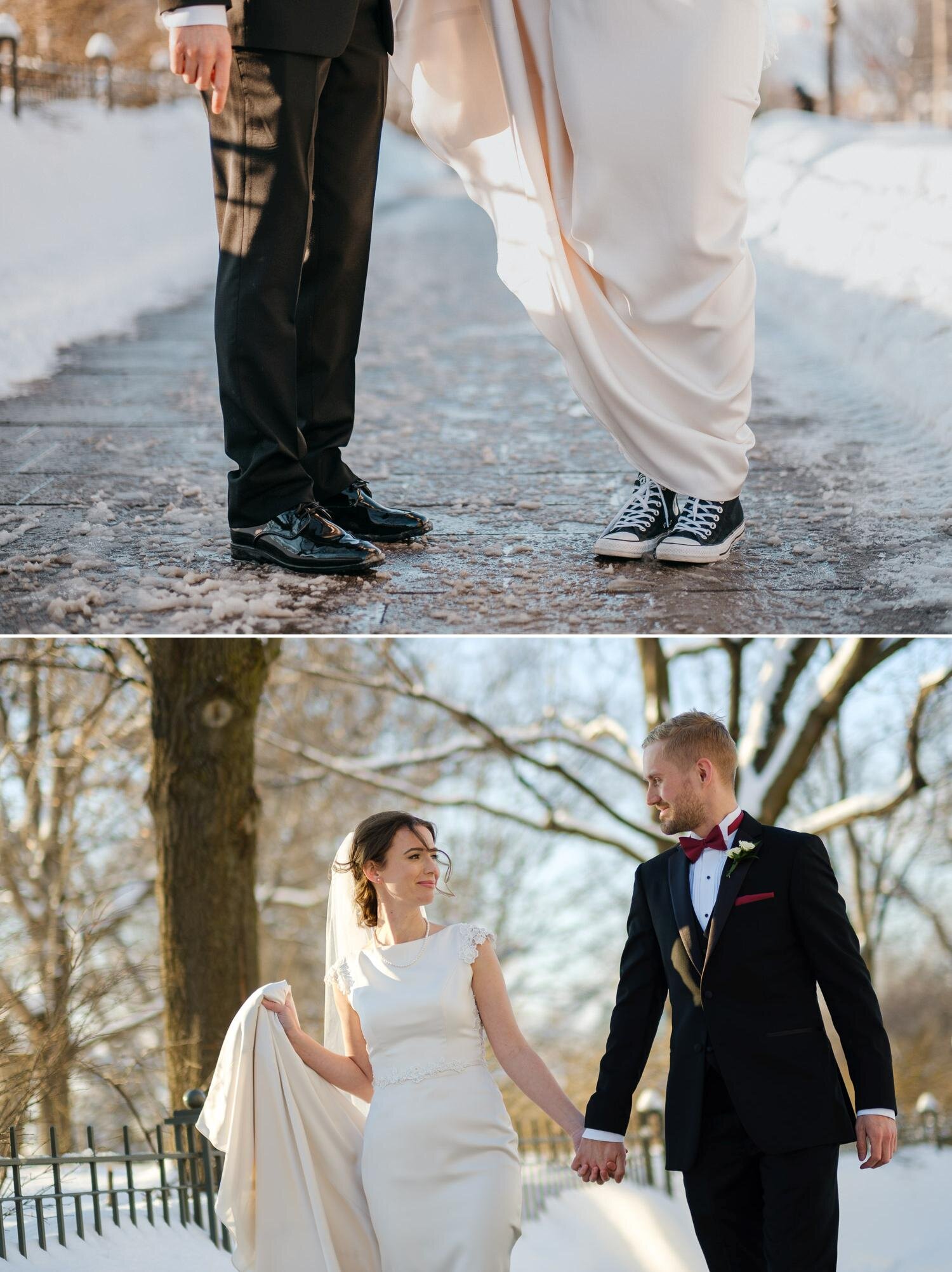 outdoor winter wedding photograph