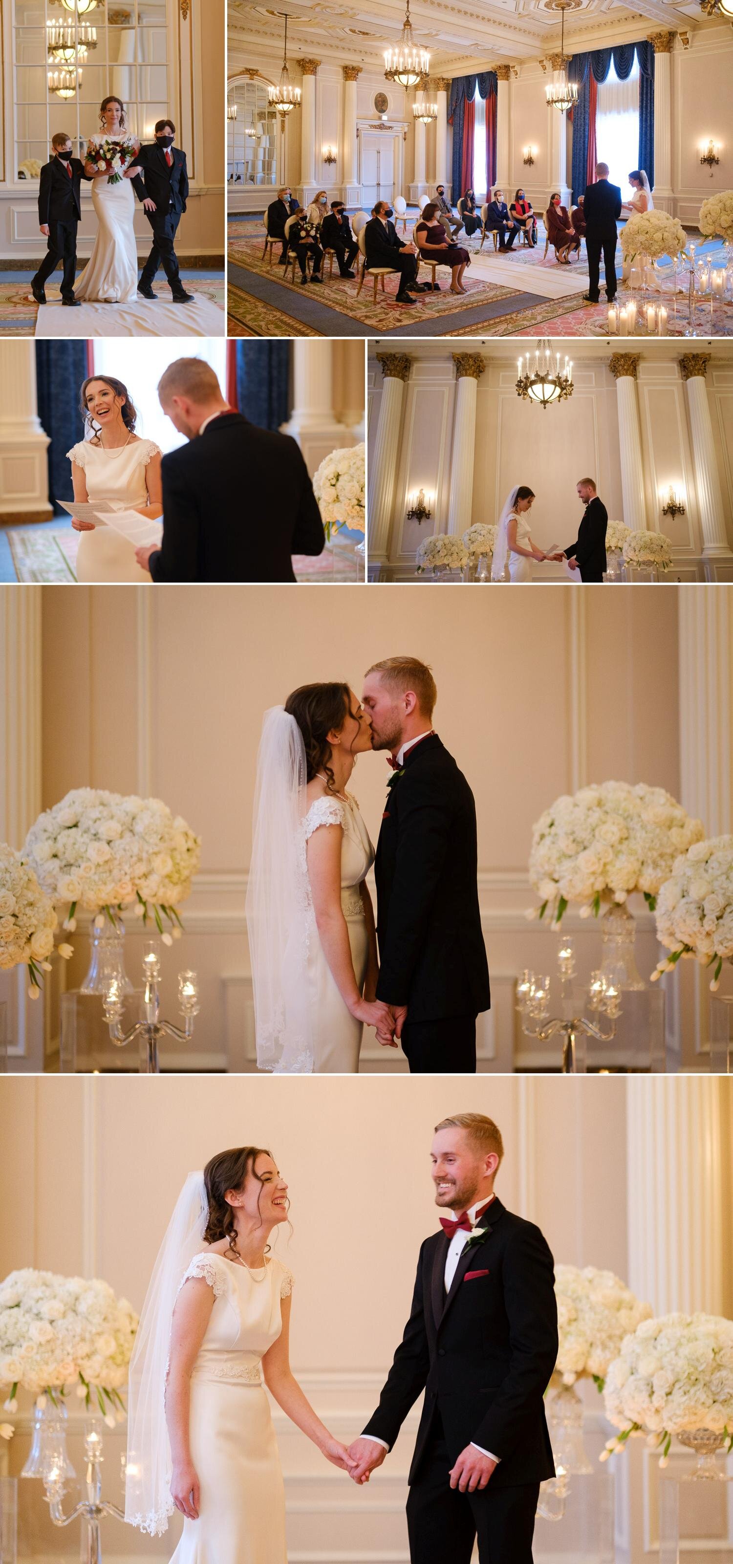 small intimate wedding during covid-19 at le Chateau Laurier
