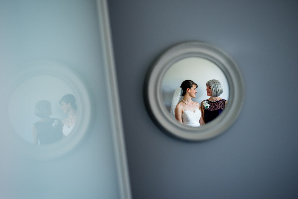 artistic portrait at an at home wedding