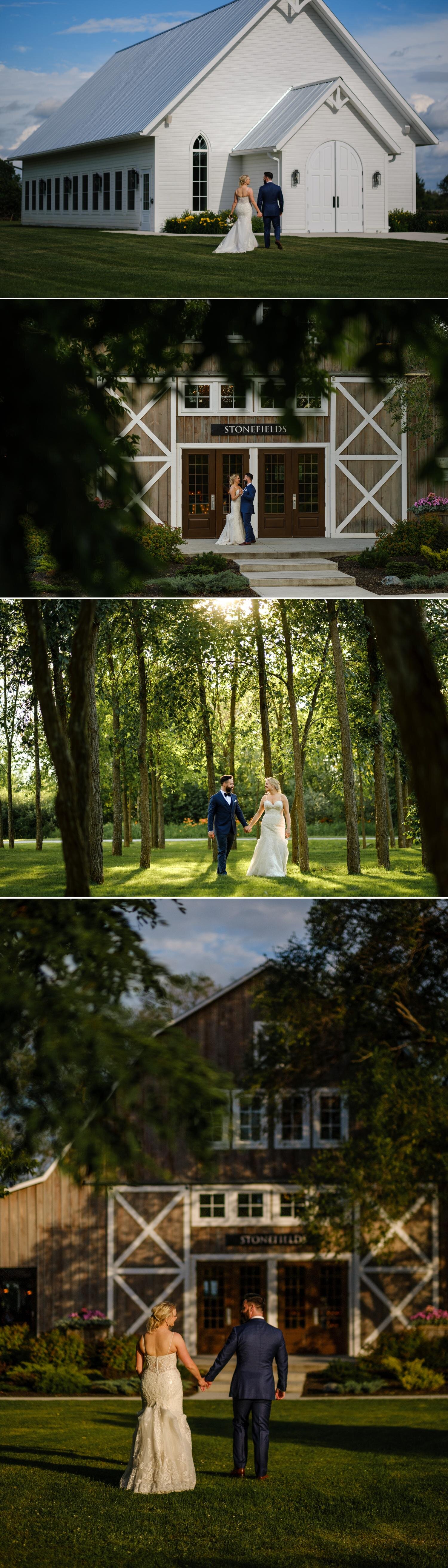 couples portraits in natural light at a stonefields estate wedding