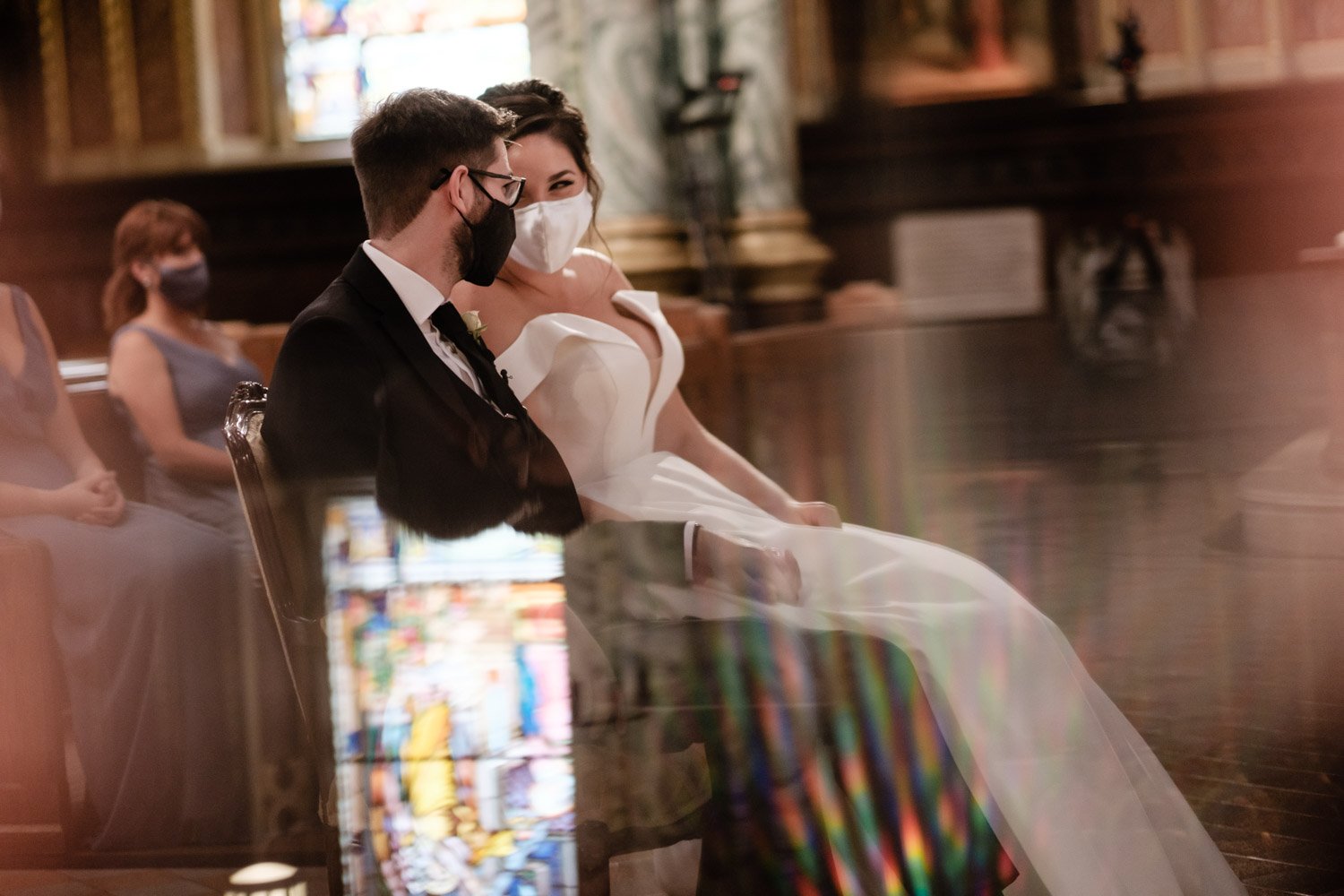 candid wedding ceremony photos at Notre dame cathedral