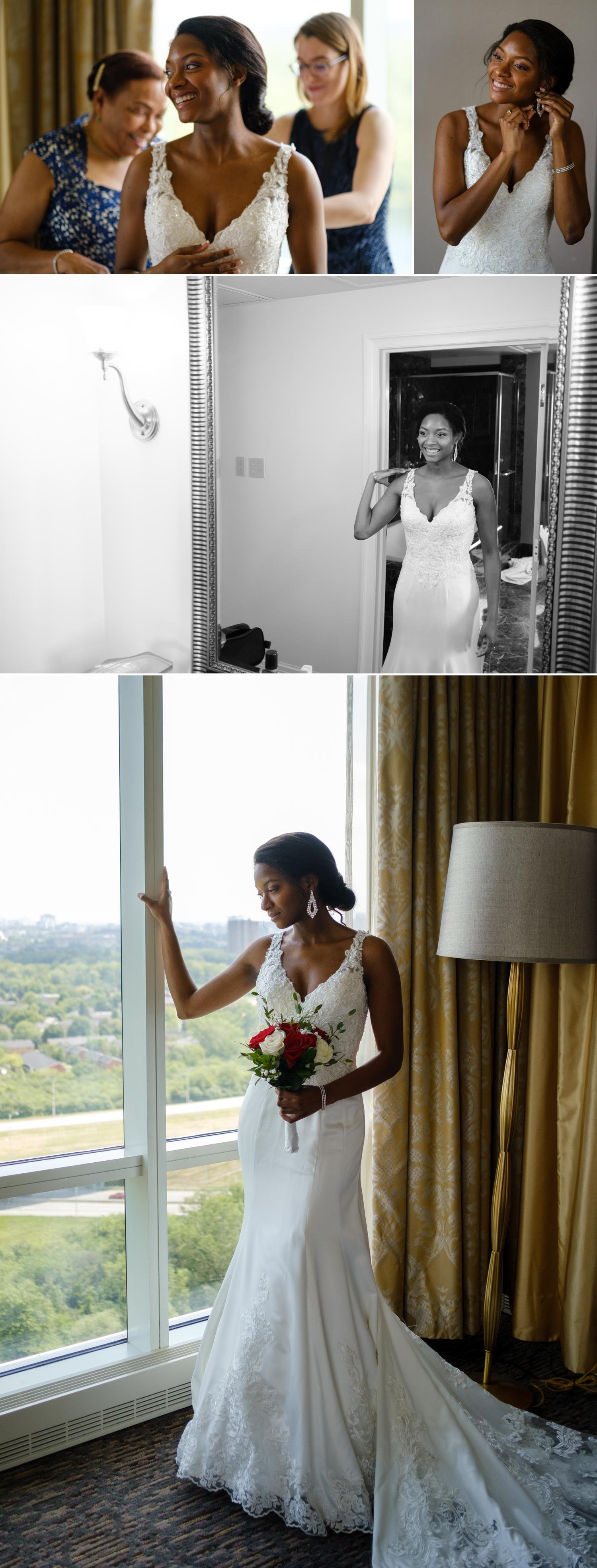 photos of a bride getting ready for her wedding day