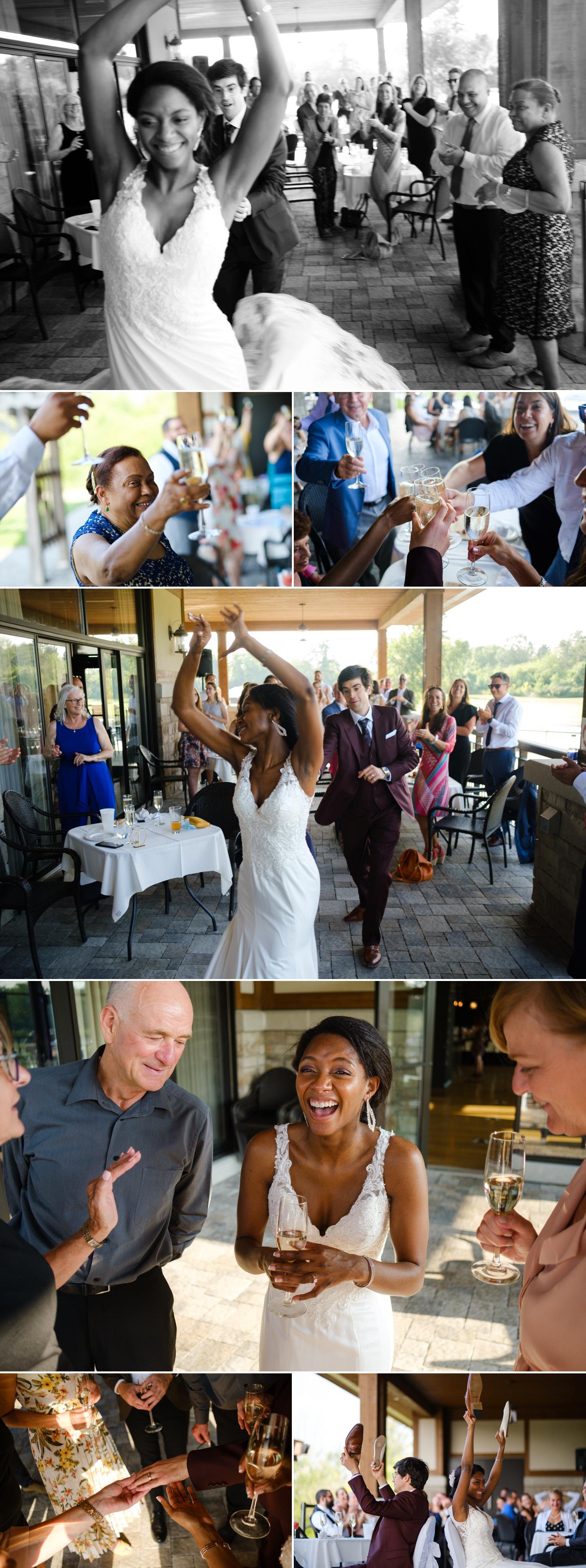 fun reception wedding photographs