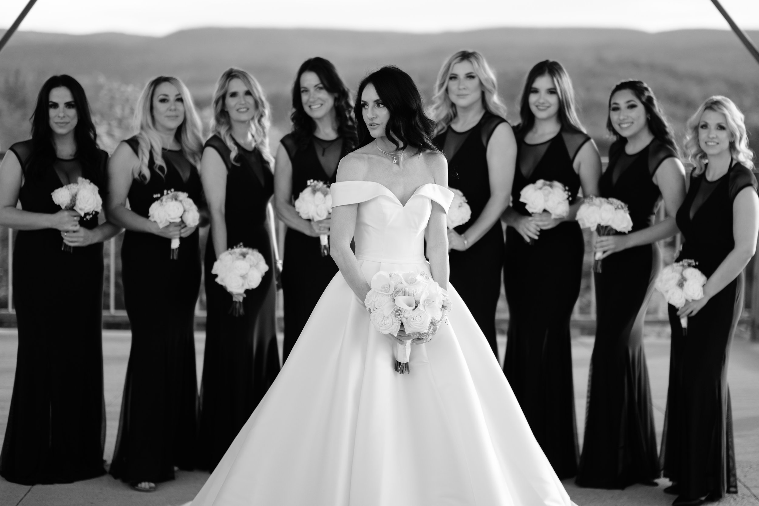 artistic black and white wedding photograph