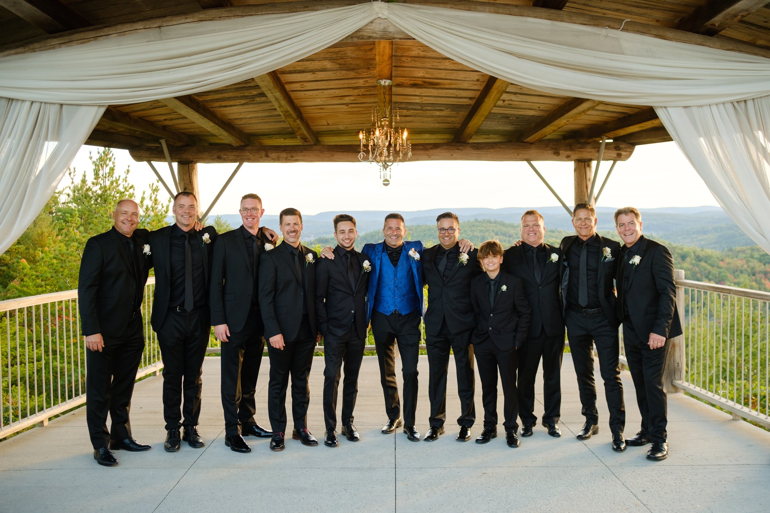 photograph of a lot of groomsmen