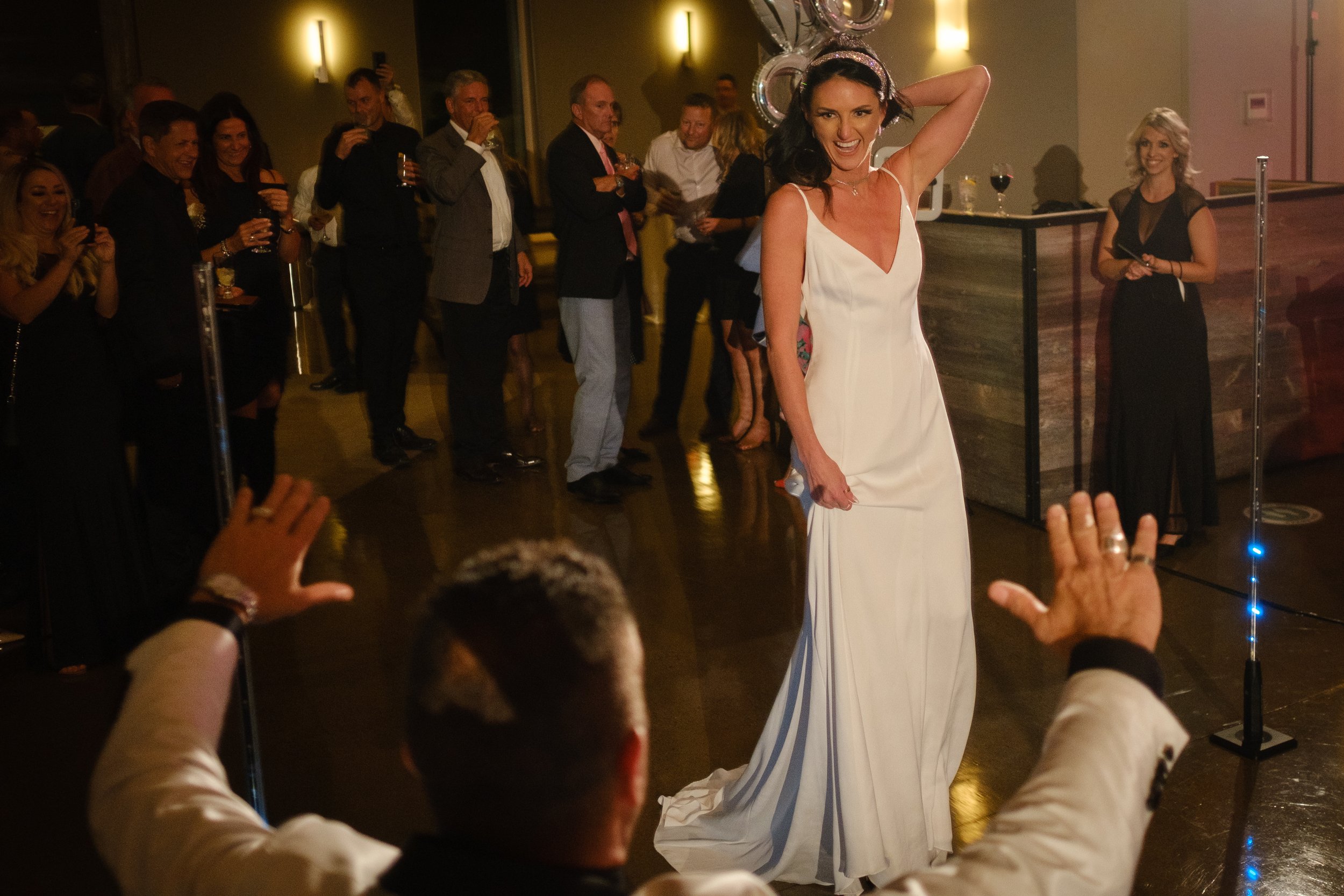 bride dancing at her le belvedere wedding