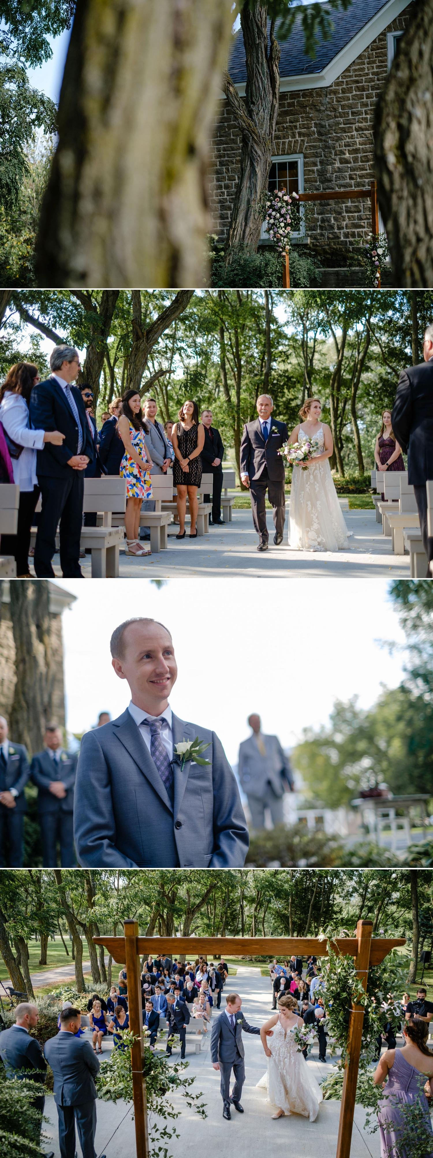 photos from a stonefields wedding ceremony