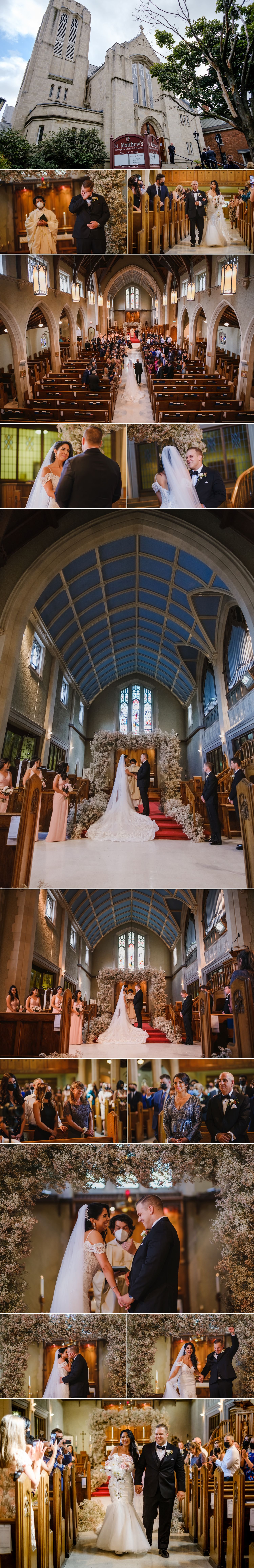 candid moments during a st matthews anglican church wedding ceremony