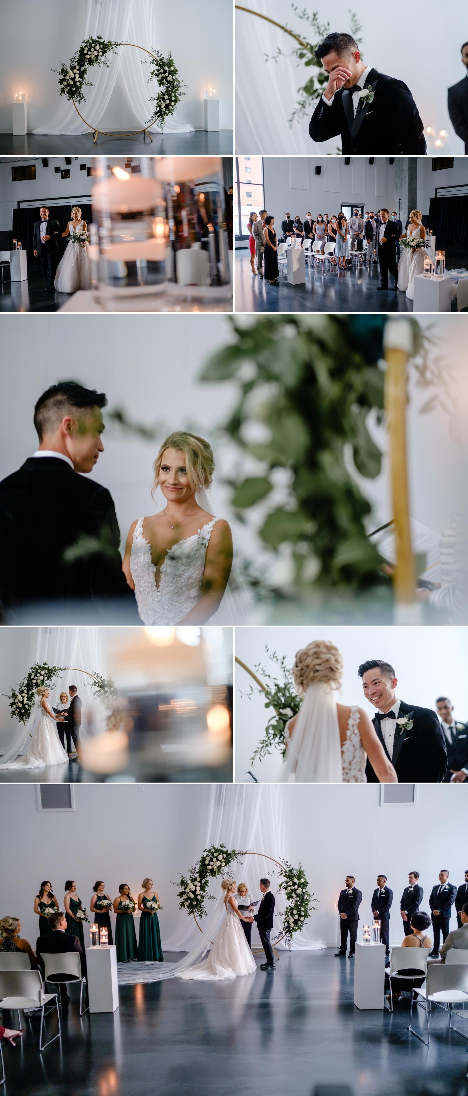 photos from a wedding ceremony at the ottawa art gallery