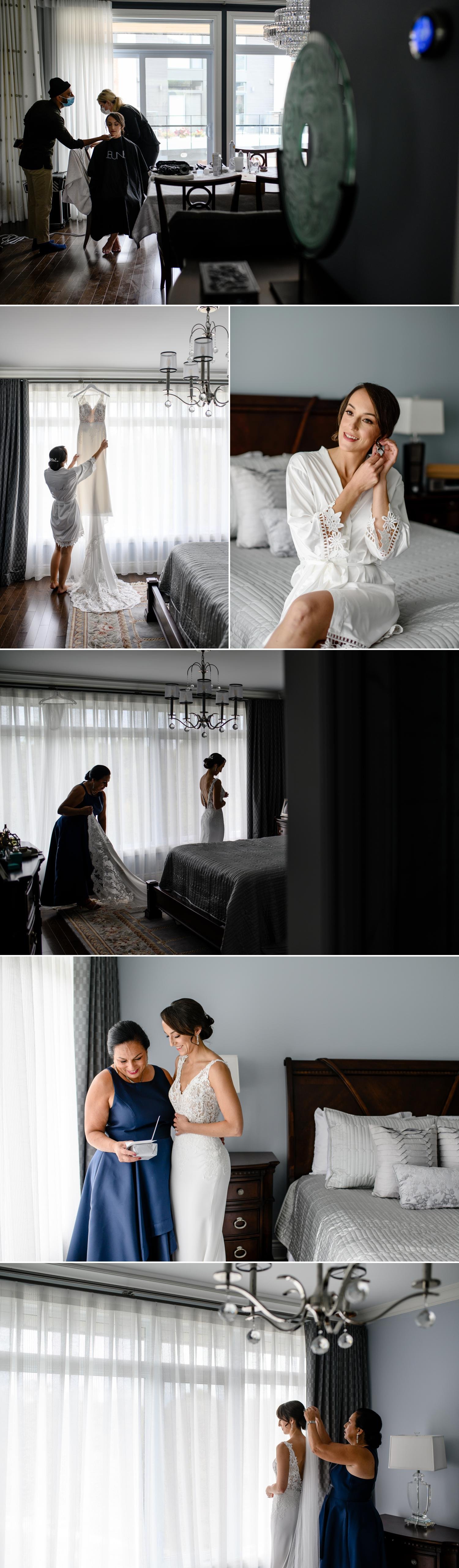 photographs of a bride getting ready for her wedding day