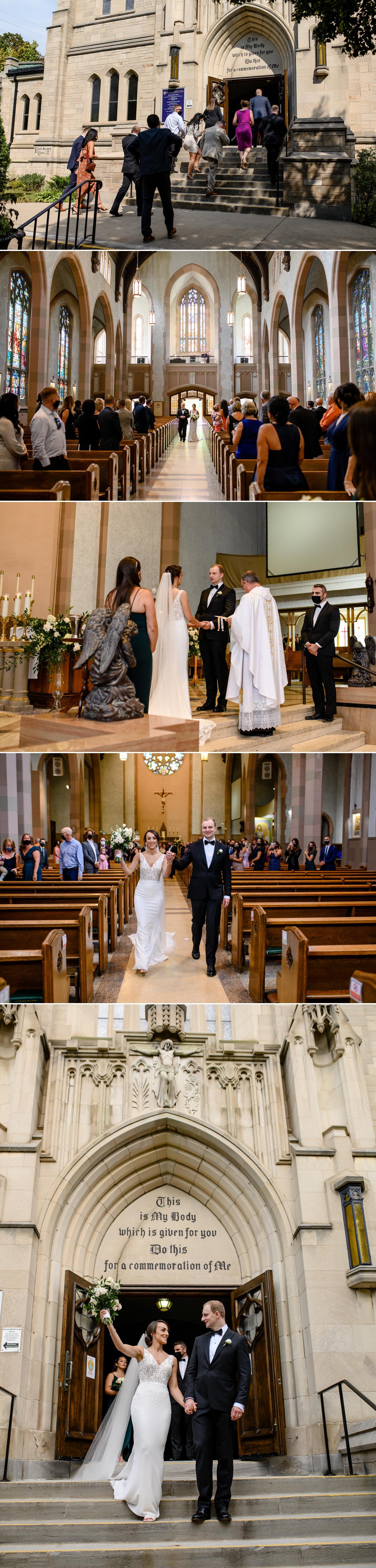 photographs from a wedding at blessed sacrament church in ottawa