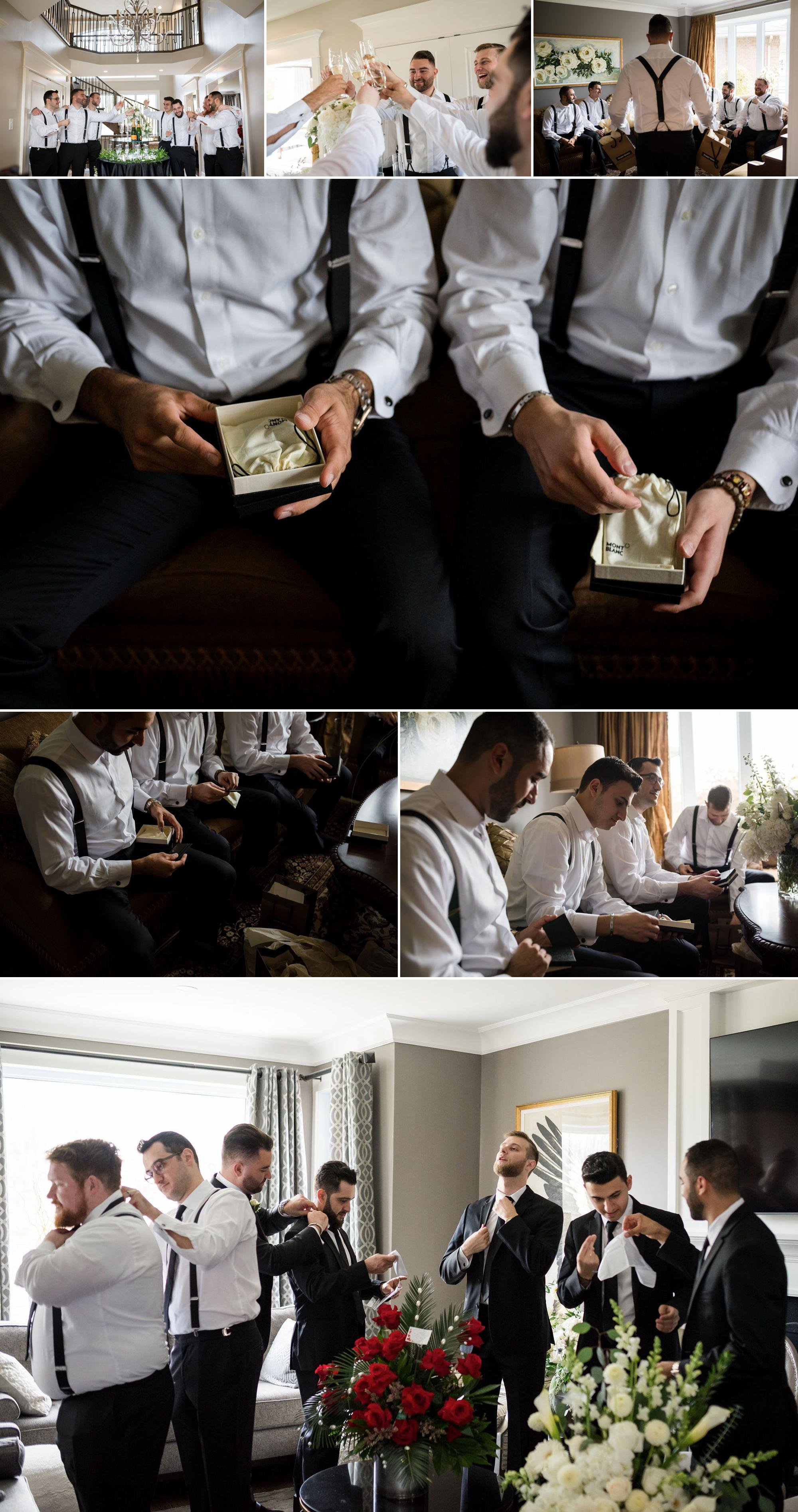 getting ready photos with the groomsmen