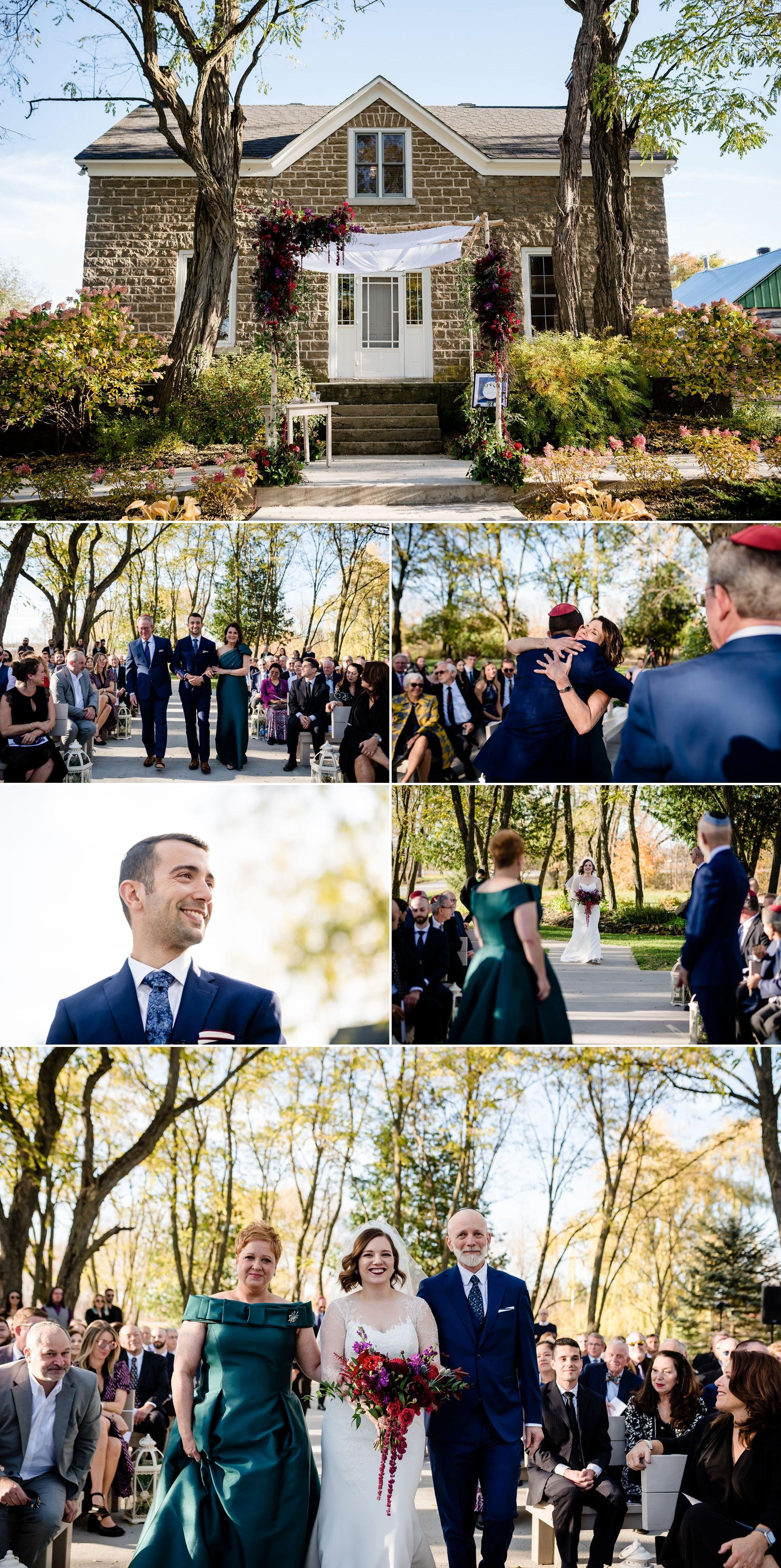 outdoor ceremony photos at a stonefields estate wedding