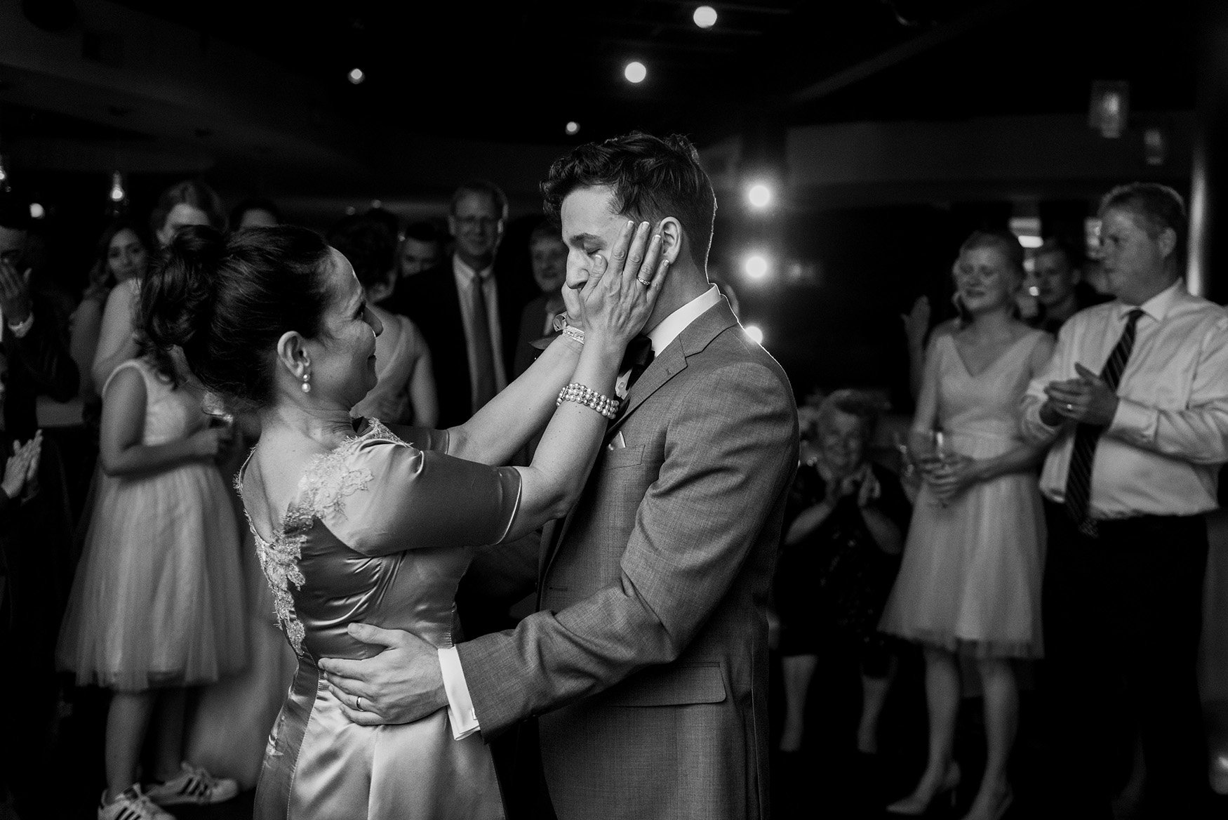 groom and mother have first dance at a wedding at lago in ottawa ontario