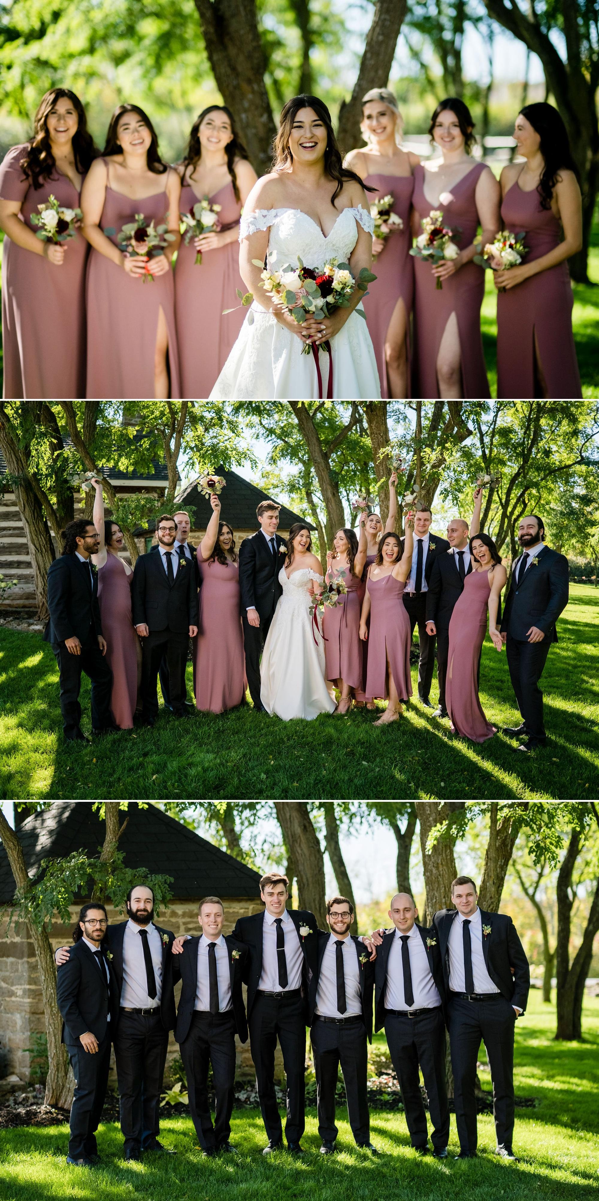 wedding party photos at stonefields