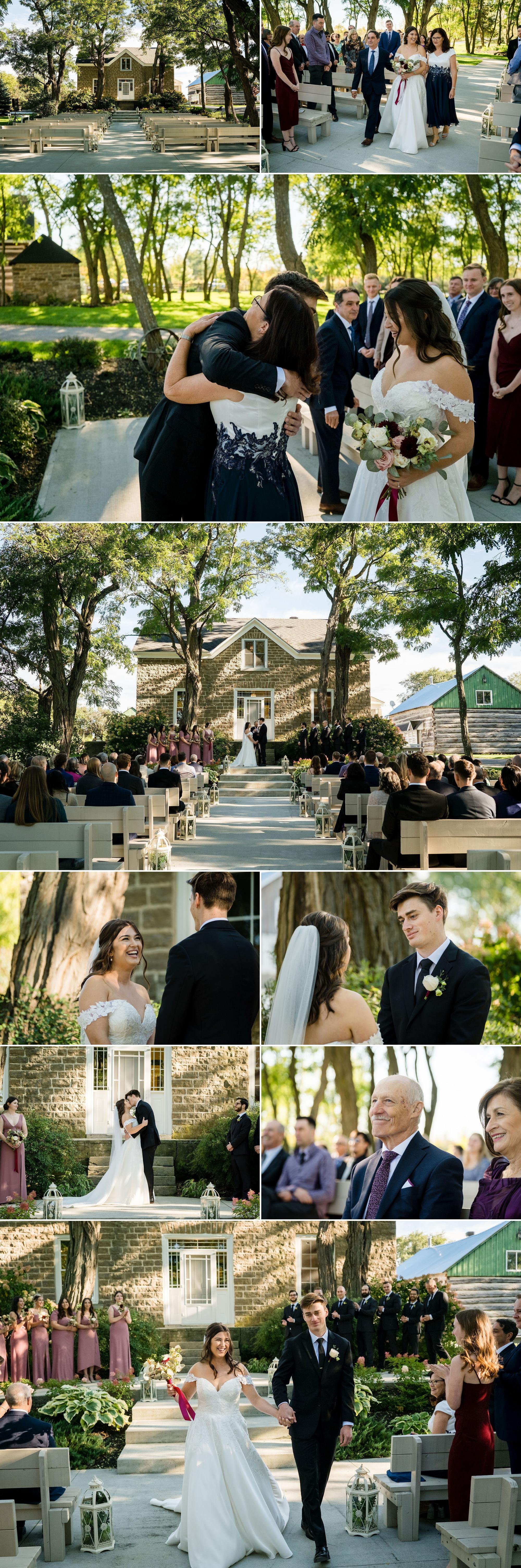 outdoor wedding ceremony photos on a sunny day at stonefields