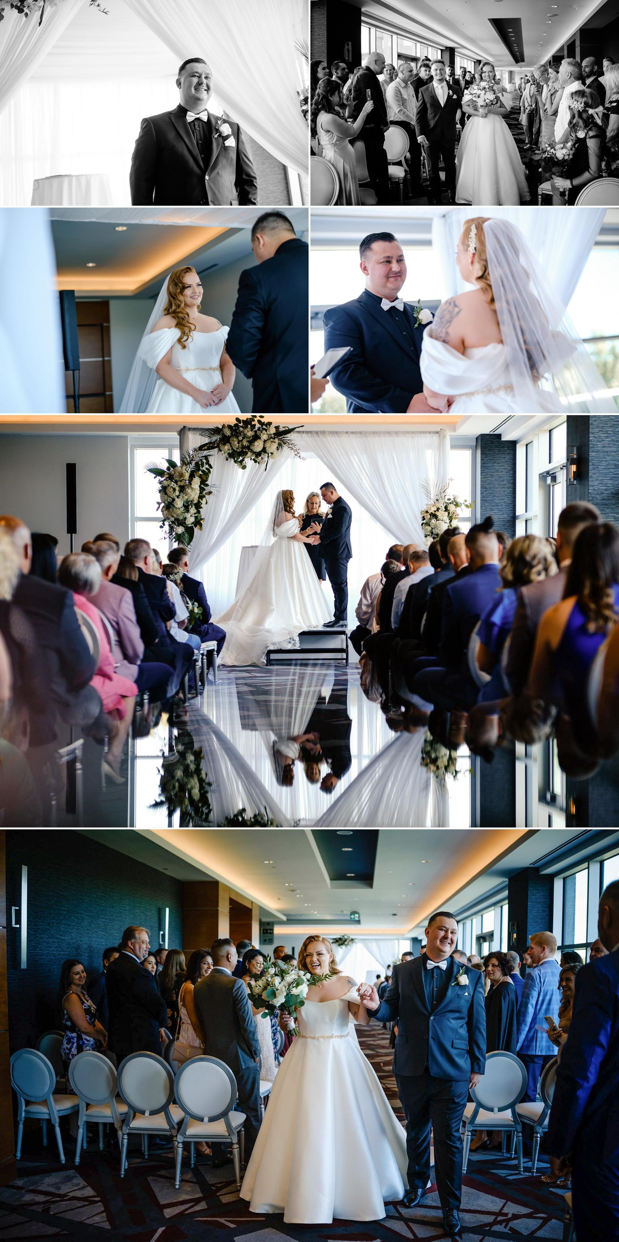 photos form a wedding ceremony at the Brookstreet hotel in ottawa
