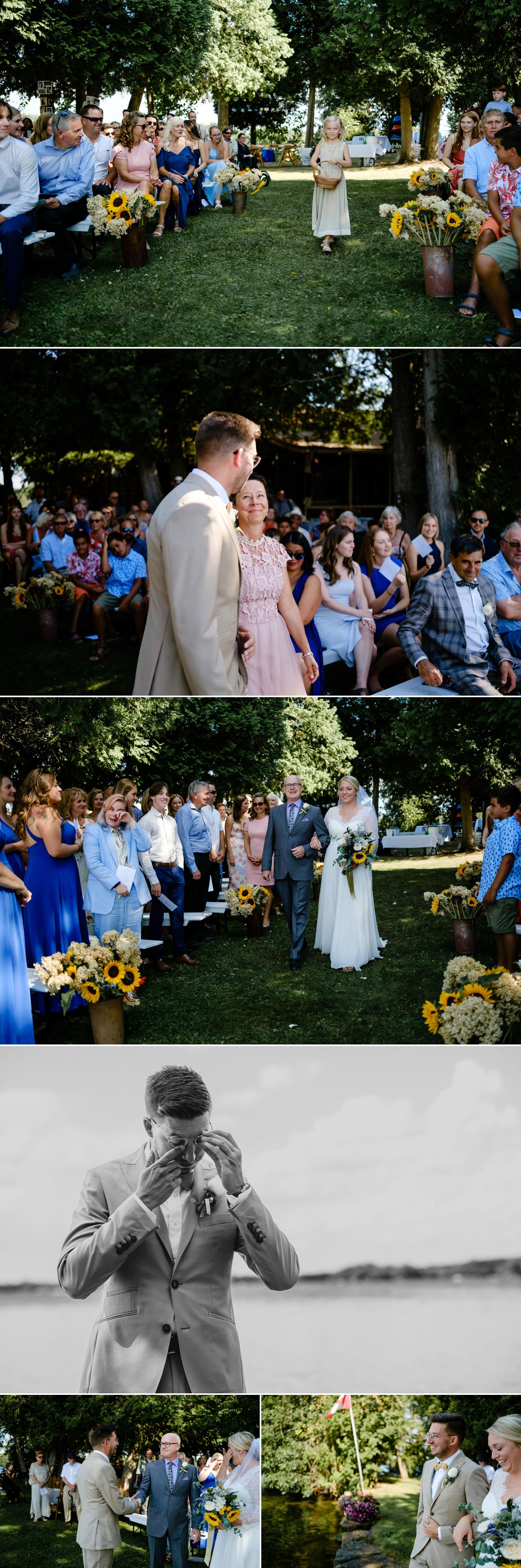 cottage wedding ceremony photographs
