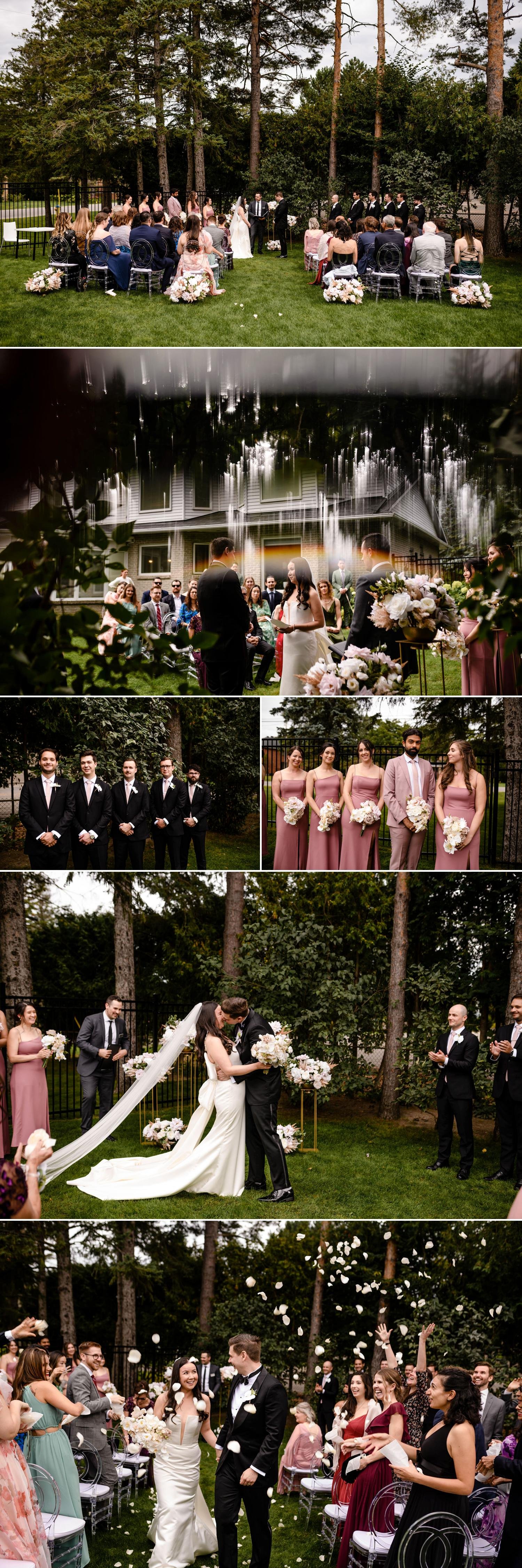 photographs from a backyard wedding ceremony in ottawa