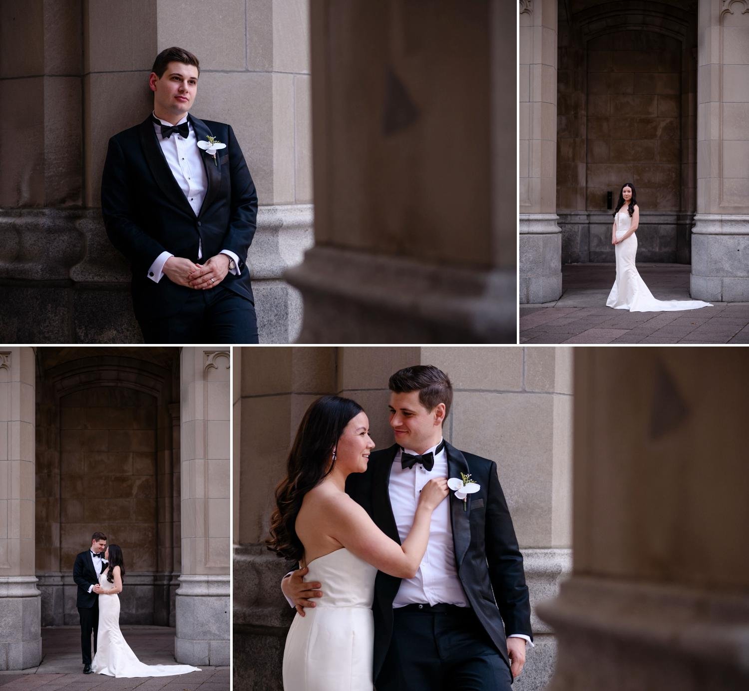 wedding photographs outside the chateau Laurier in downtown ottawa