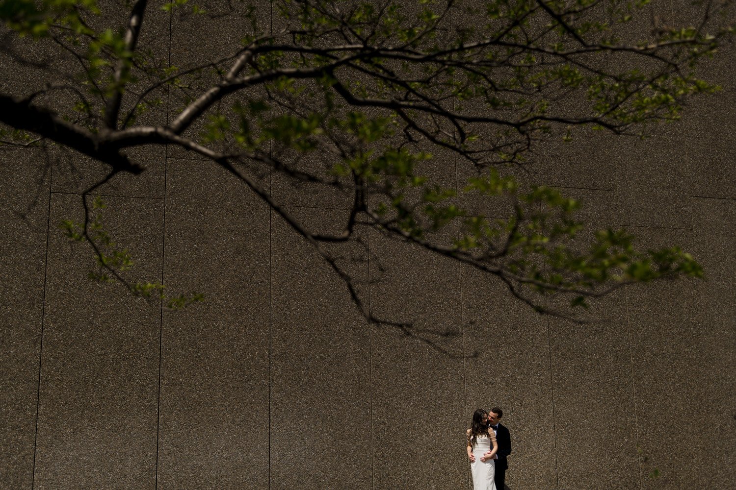 dramatic couples portrait outside the national arts centre