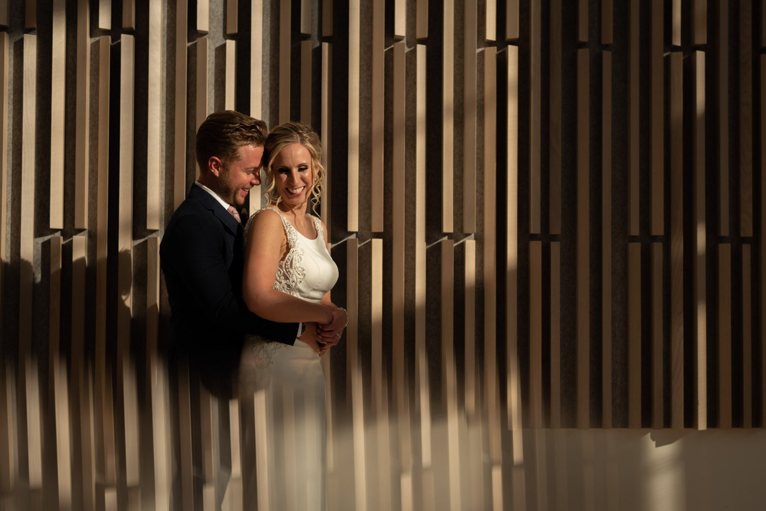 photo of a bride and groom inside the NAC